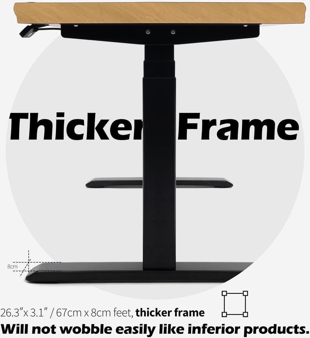 Alt view image 7 of 7 - TOPSKY Dual Motor 3 Stage Electric Adjustable Standing Desk Frame Heavy Duty 300lb Load Capacity for Home Office (Black Frame Only)