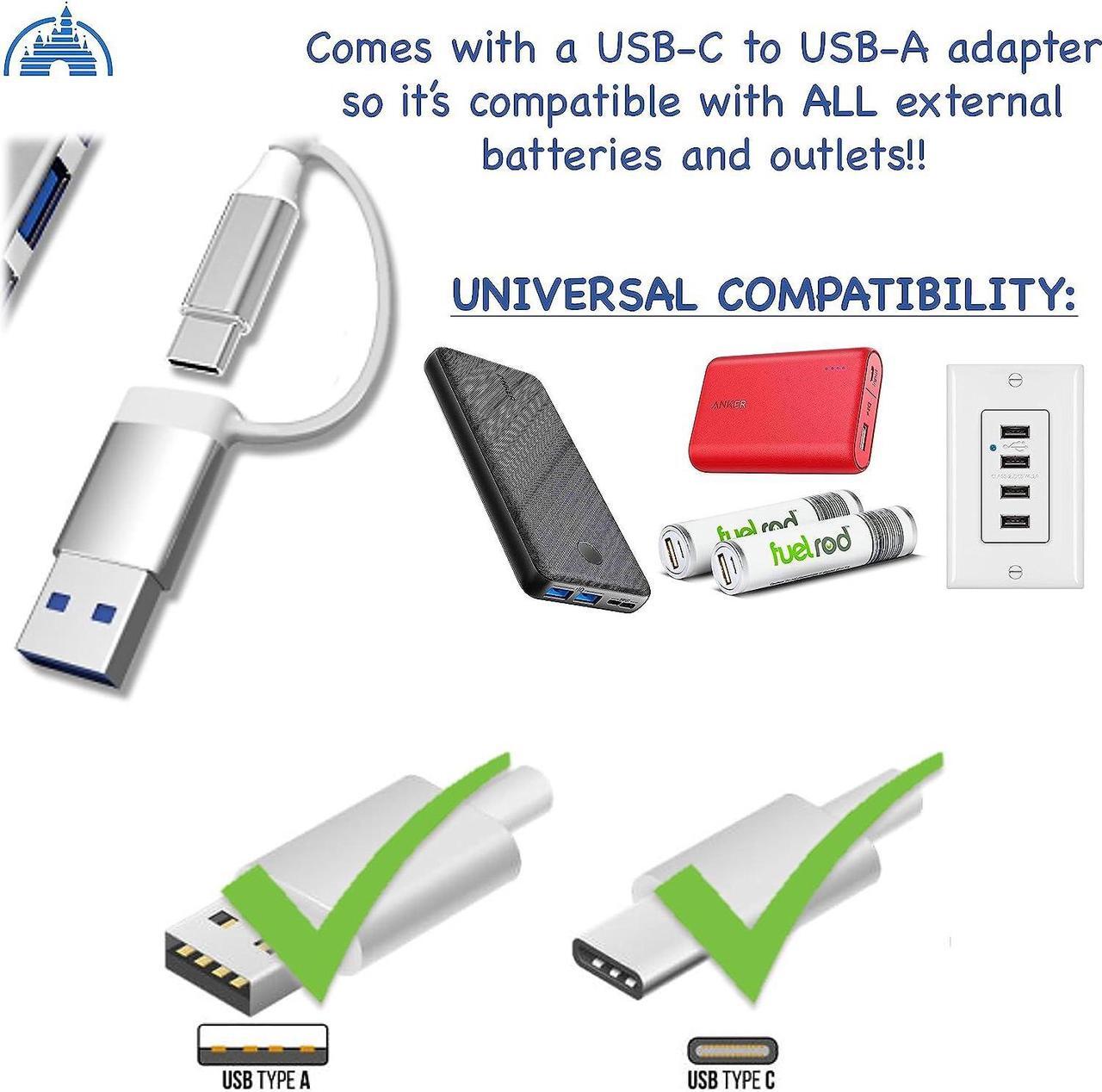 Main image of MultiCharger for MagicBand+, MagicBand +, Magic Band Compatible with FuelRod & Other External Battery. Disneyland Accessories for Trip to Disney World Cruise (USB-A & USB-C, 1-Pack)