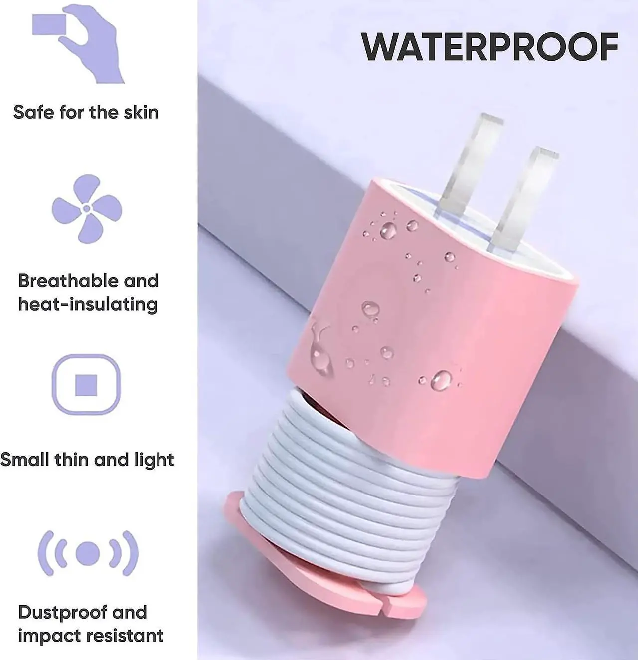 Alt view image 3 of 7 - 4-Pack 2 In 1 Silicone Charger Protector with Cord Wrap, Iphone Silicone Power Adapter Case, Snapback Charger Winder, Compatible with 18W/20W Charger - 1.65 x 1.1 inches (Charger not Included)