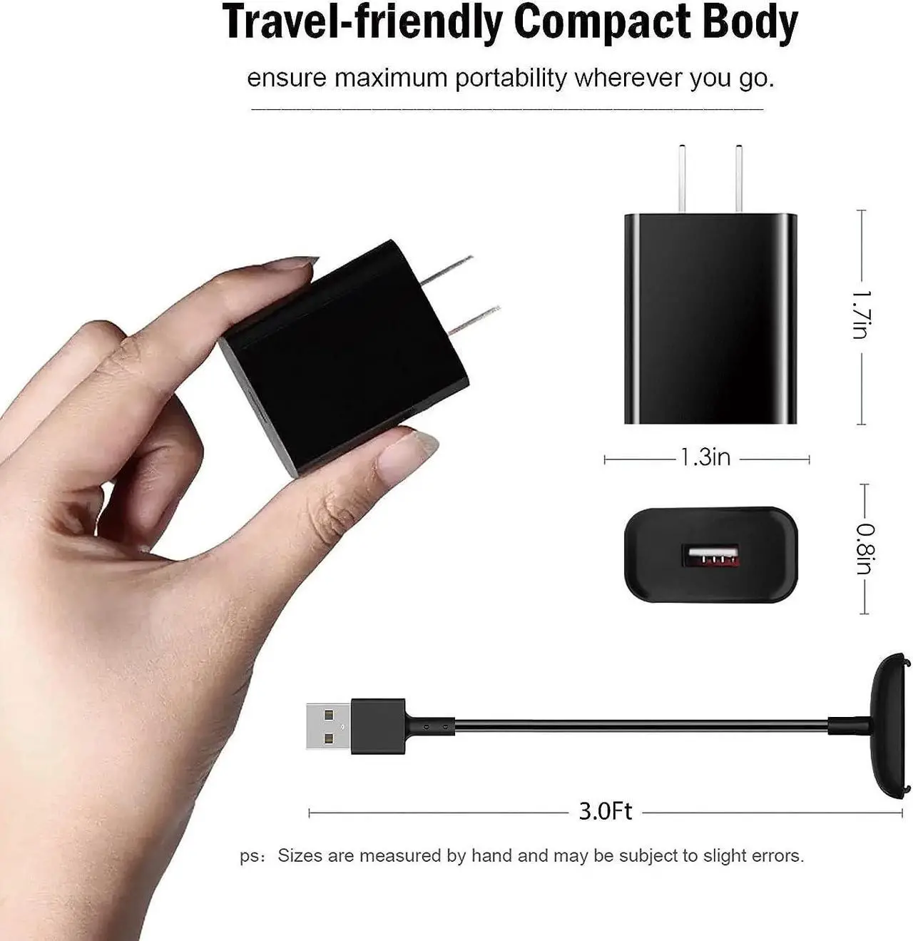 Alt view image 5 of 5 - Fast Wall Charger for Fitbit Inspire 2, Fitbit Ace 3 Charger for Kids Replacement Fitbit Inspire 2 HR USB Charging Cable Cord for Fitbit Inpsire 2 and Ace 3 (NOT for Inspire 3/Luxe/Charge 5)
