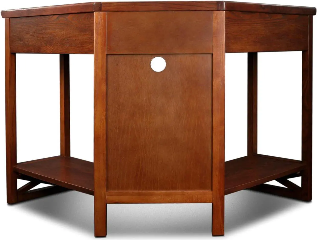 Alt view image 6 of 6 - Leick Home Corner Computer and Writing Desk, Oak Finish
