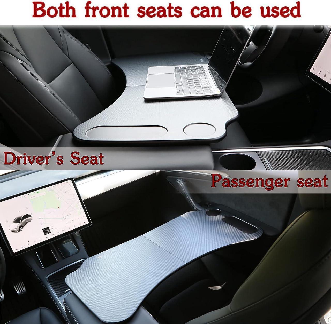 Alt view image 5 of 6 - for Tesla Model 3 Model Y Food Tray Desk for Laptop Foldable Car Tray Table for Eating Travel Multipurpose Tray for Driver Accessories