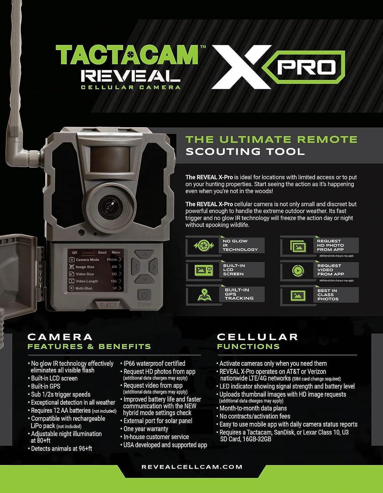 Main image of Reveal X PRO Cellular Trail Camera, Verizon and AT&T, NO Glow, Integrated GPS Tracking, Built in LCD Screen, HD Photo and HD Video (X-PRO)