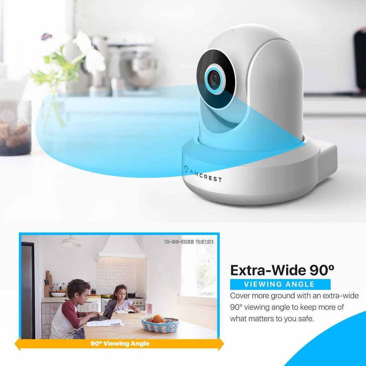 Alt view image 4 of 7 - Amcrest 1080P WiFi Security Camera 2MP Indoor Pan/Tilt Wireless IP Camera, IP2M-841W (White)