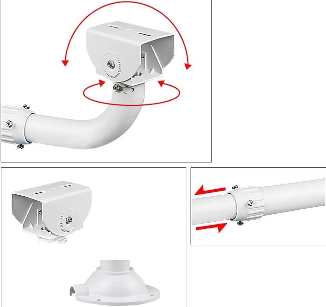 Alt view image 4 of 7 - CCTV Security Camera Mount Bracket, Telescopic Adjustable Universal Camera Wall Mounting Bracket for CCTV Security Camera