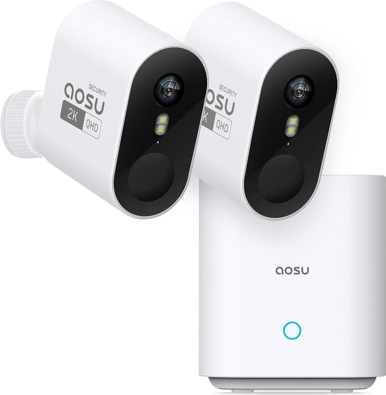 Main image of AOSU Security Cameras Wireless Outdoor Home System, Real 2K HD Night Vision, No Subscription, 240-Day Battery Life, 166° Wide View, Spotlight & Siren Alarm, Motion Alert, Support 2.4G & 5G WiFi Router