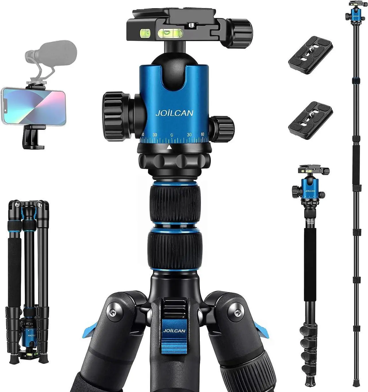 Main image of Tripod for Camera, 81" Camera Tripod Stand, 83 inches DSLR Tripods & Monopods, Heavy Duty Travel Tripod for Binoculars Laser Level Spotting Scope Telescope, Professional Complete Tripod Units