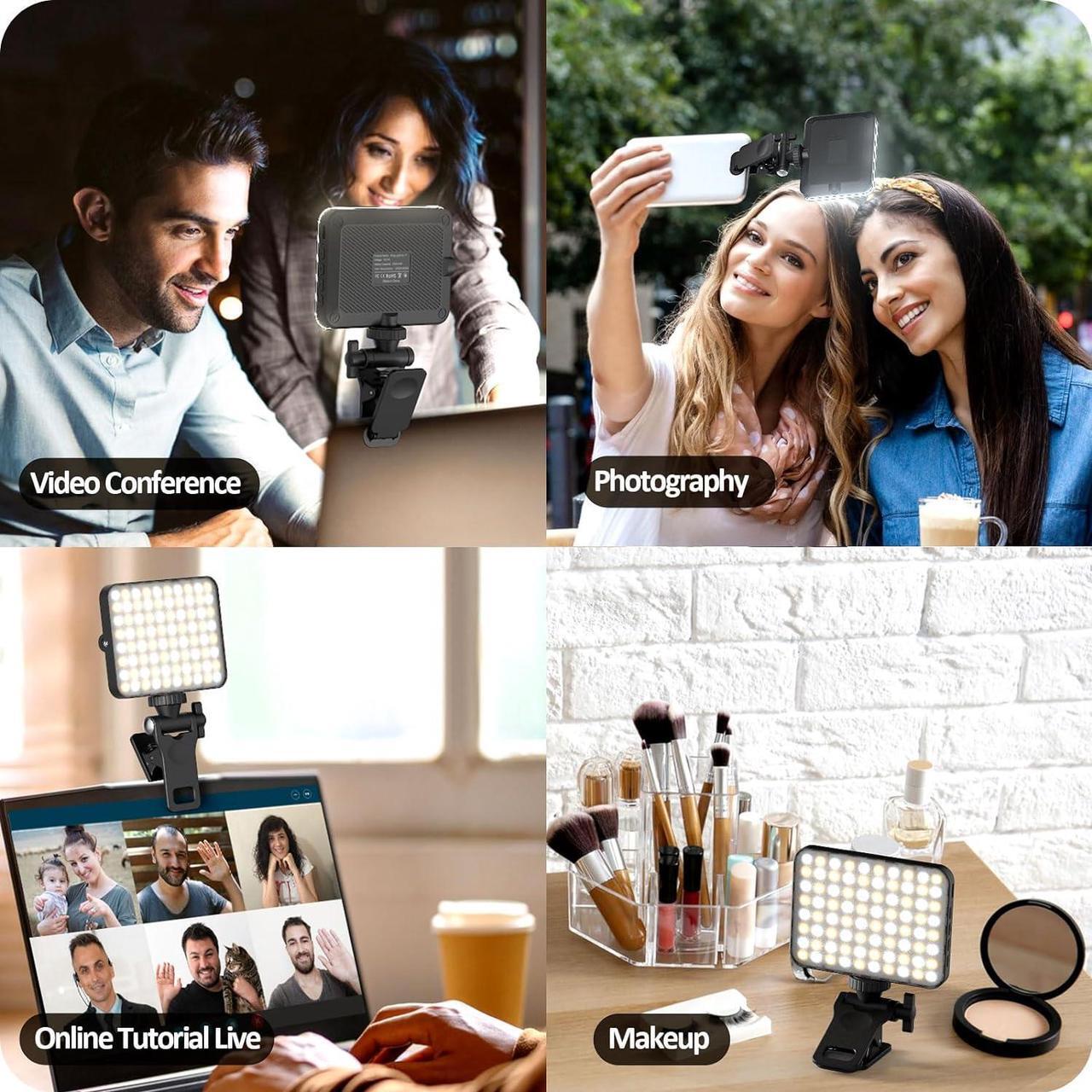 Alt view image 7 of 7 - XINBAOHONG Rechargeable Selfie Light, Clip Fill Light for Phone Laptop Tablet Portable Light for Video Conference Live Streaming Zoom Call Makeup Picture (Black)
