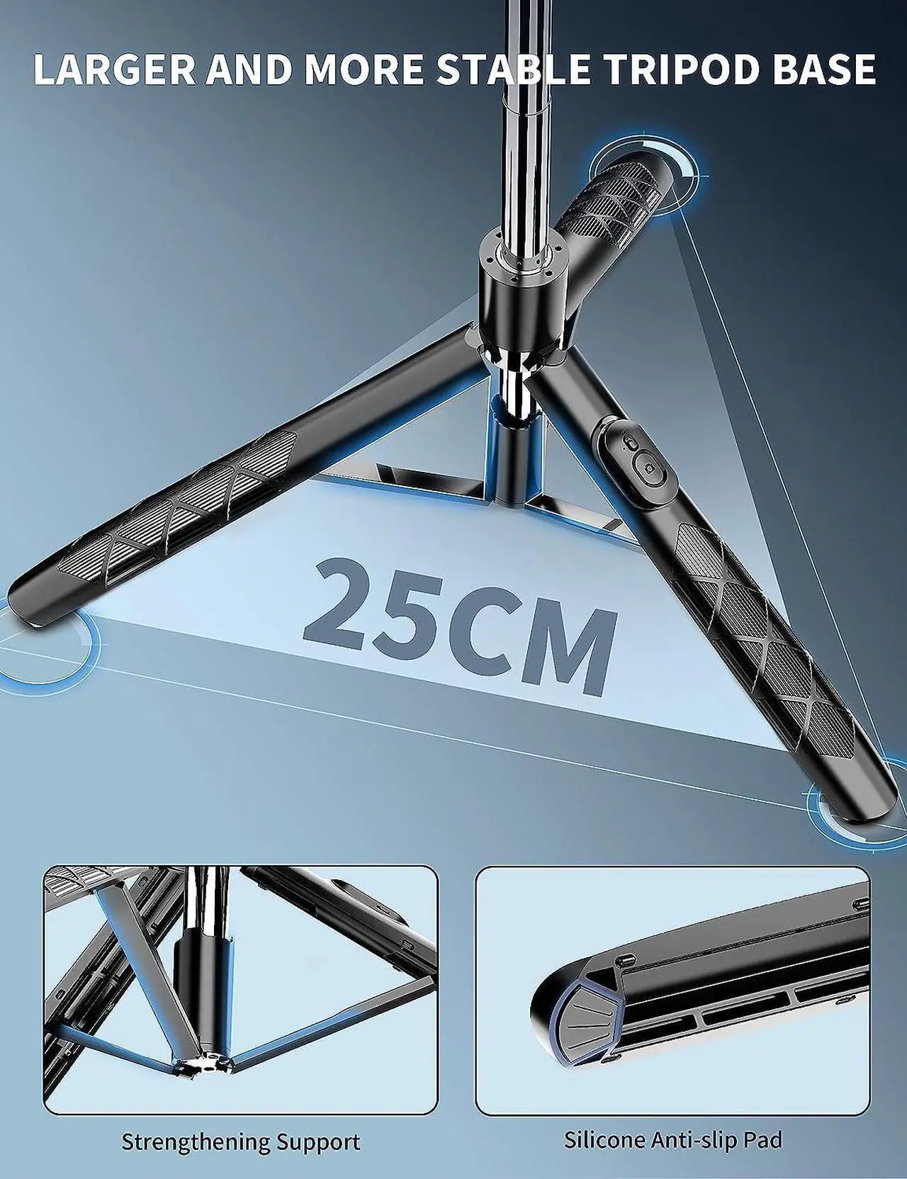 Alt view image 3 of 7 - 71 Phone Tripod & Selfie Stick All in One Extendable Cell Phone Tripod with Wireless Remote Tripod Stand for iPhone & Travel Tripod 360° Rotation Compatible with iPhone Android Phone Camera
