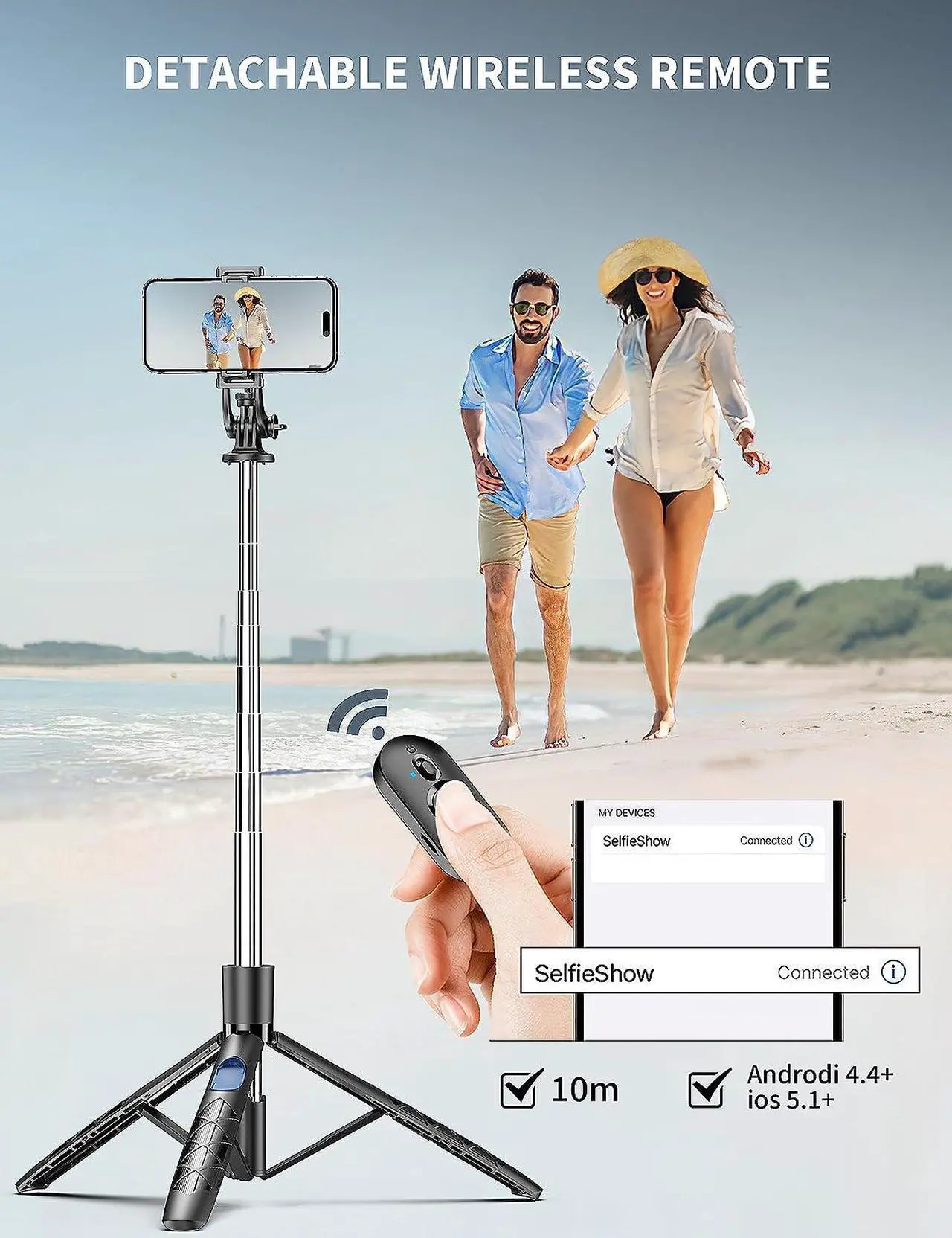 Alt view image 6 of 7 - 71 Phone Tripod & Selfie Stick All in One Extendable Cell Phone Tripod with Wireless Remote Tripod Stand for iPhone & Travel Tripod 360° Rotation Compatible with iPhone Android Phone Camera