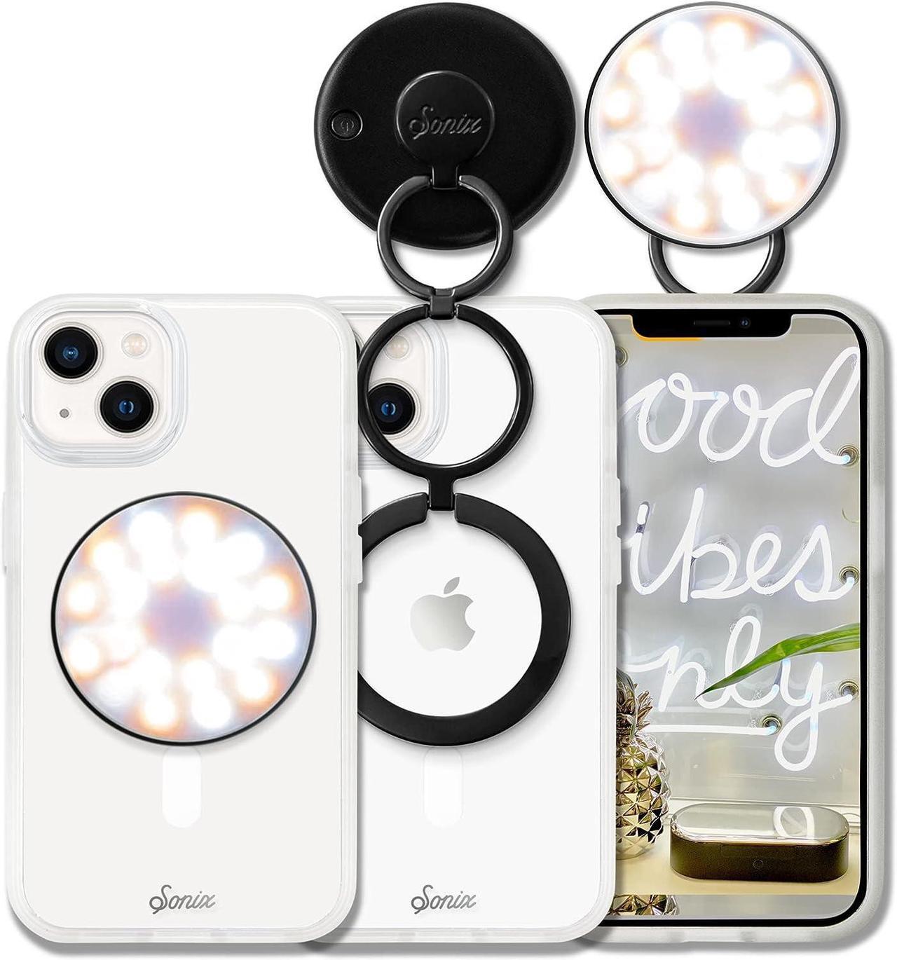 Main image of Sonix MagLink Pop Up Selfie Light and Phone Ring Grip for MagSafe iPhone 15, 14, 13, 12 Series, Magnetic Fully Adjustable Round Ring Light