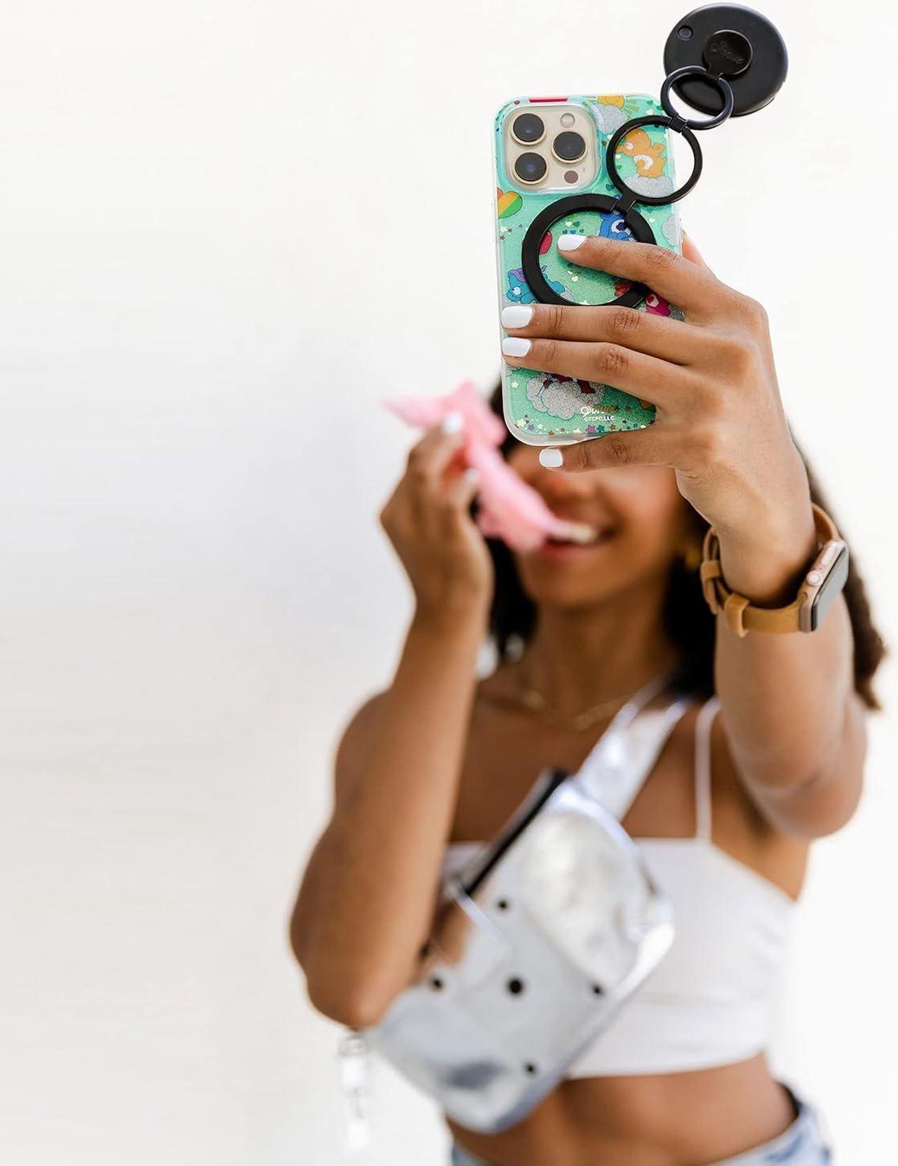 Alt view image 6 of 7 - Sonix MagLink Pop Up Selfie Light and Phone Ring Grip for MagSafe iPhone 15, 14, 13, 12 Series, Magnetic Fully Adjustable Round Ring Light