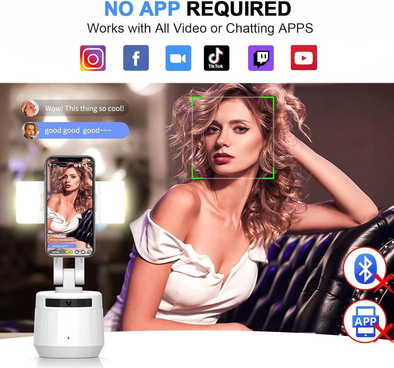Alt view image 4 of 7 - Auto Face Tracking Tripod Phone Holder, YENDILI Motion Tracking Camera Phone Mount Tripod Gimbal Stabilizer 360 Rotation Selfie Stick Tripod with Remote for Video Recording Live Vlog Shooting, White