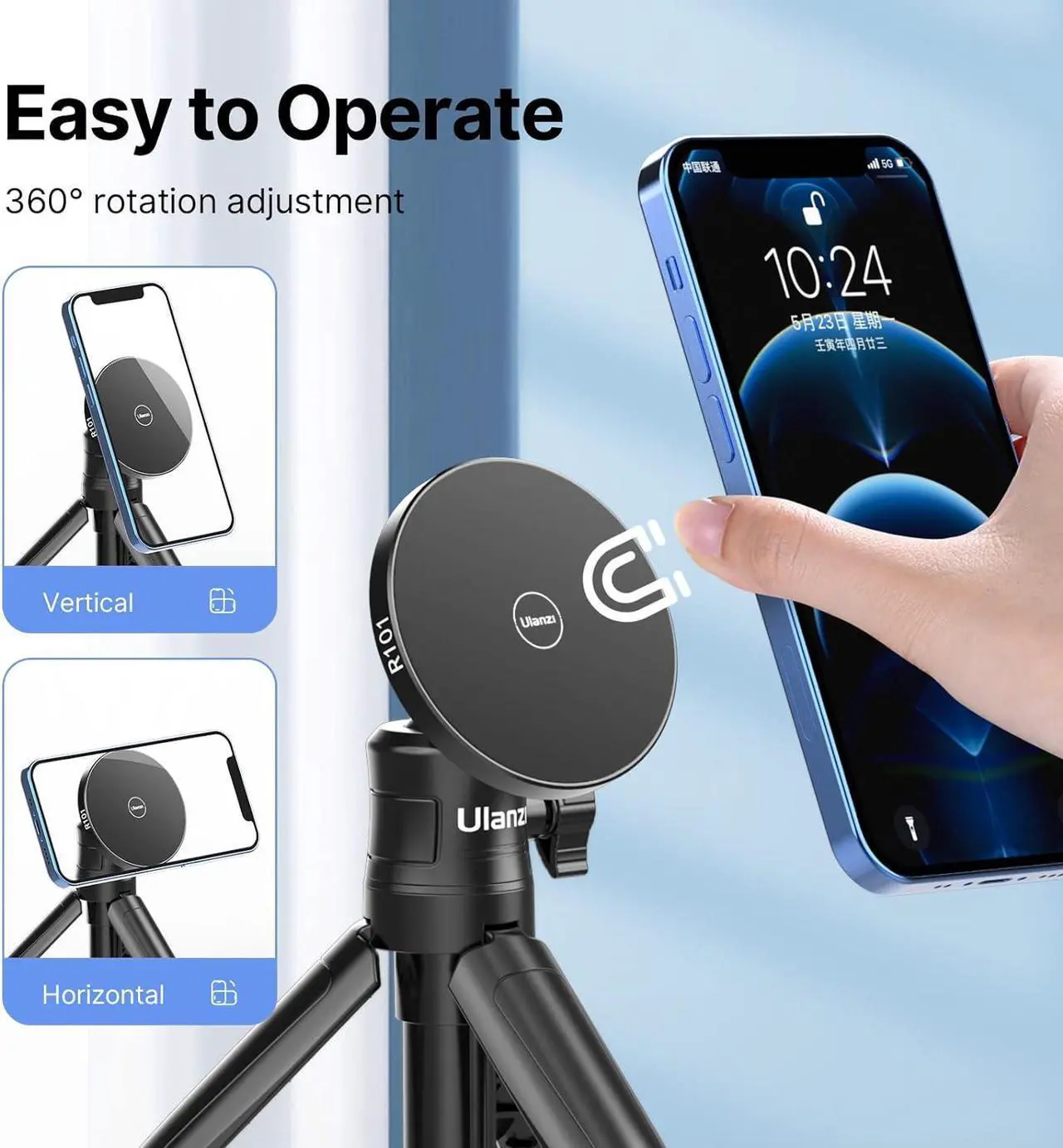 Alt view image 6 of 7 - ULANZI R101 1/4" Mount for MagSafe Lightweight and Compact, Magnetic Tripod Adapter Only for iPhone13/12 Pro/Pro Max/Mini, Magsafe Case/Cover, Tripod, Selfie Stick, Live Broadcast Tripod