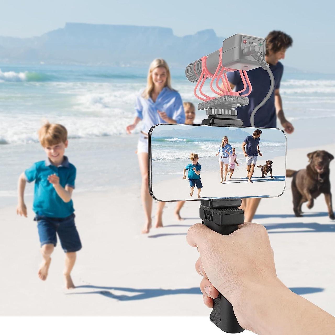 Alt view image 4 of 7 - Universal Ergonomic Anti-Falling Cell Phone Smartphone Hand Grip Stabilizer w/Safety Strap, Portable Selfie Stick Handheld Vlogging Holder Mount for 60-85mm Width iPhone Samsung Tracfone Android