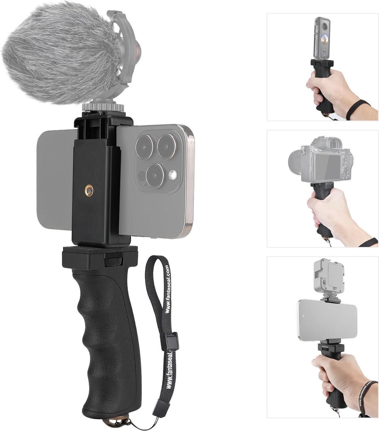Main image of Universal Ergonomic Anti-Falling Cell Phone Smartphone Hand Grip Stabilizer w/Safety Strap, Portable Selfie Stick Handheld Vlogging Holder Mount for 60-85mm Width iPhone Samsung Tracfone Android