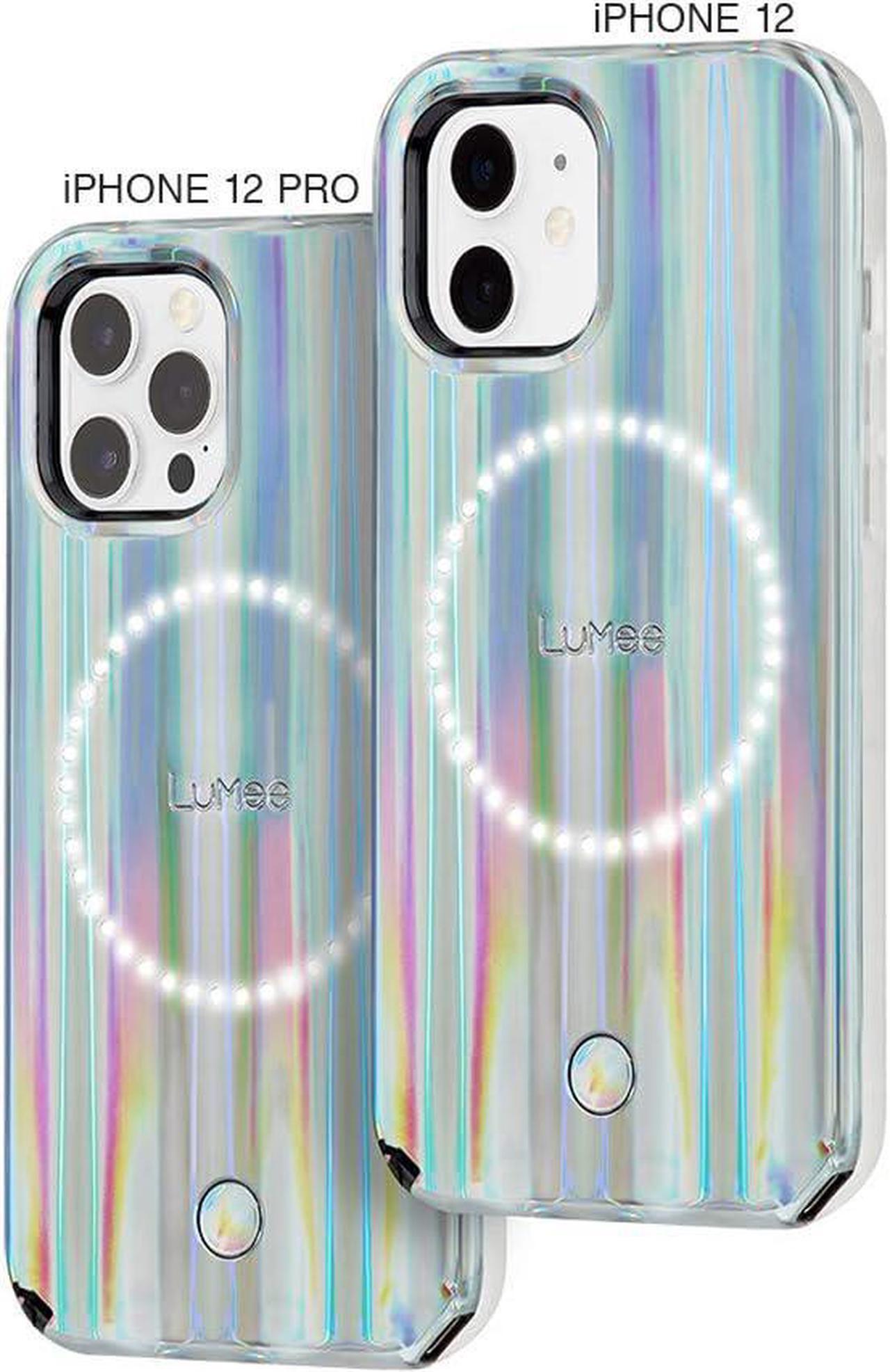 Alt view image 4 of 6 - LuMee Halo - Holographic - Light Up Selfie Case for iPhone 12 and iPhone 12 Pro (5G) - Front & Rear Illumination - 6.1 inch - Holographic