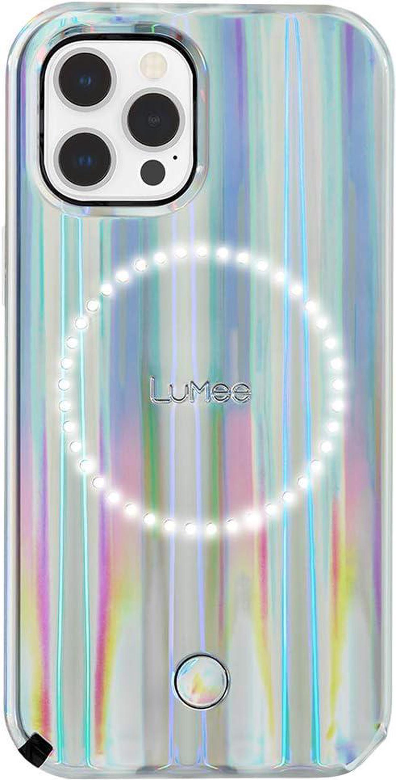 Alt view image 6 of 6 - LuMee Halo - Holographic - Light Up Selfie Case for iPhone 12 and iPhone 12 Pro (5G) - Front & Rear Illumination - 6.1 inch - Holographic