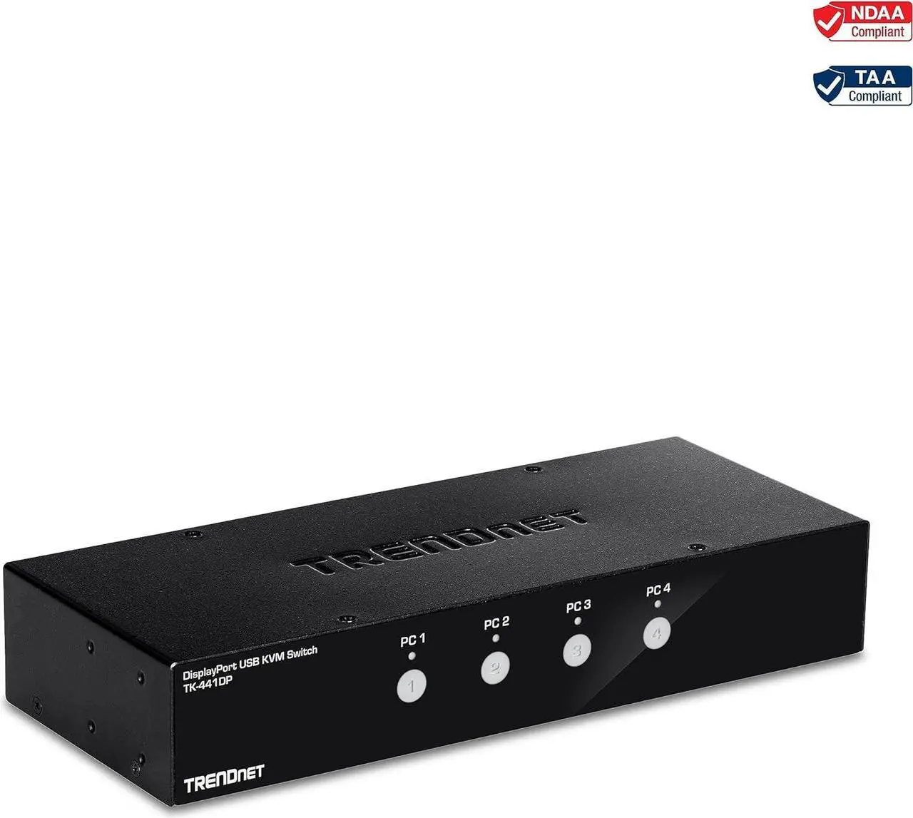 Alt view image 4 of 5 - TRENDnet 4-Port Monitor DisplayPort KVM Switch with Audio, 2-Port USB 2.0 Hub, Supports 4K UHD 3840 x 2160 @ 60Hz, DisplayPort 1.2, Black, TK-441DP