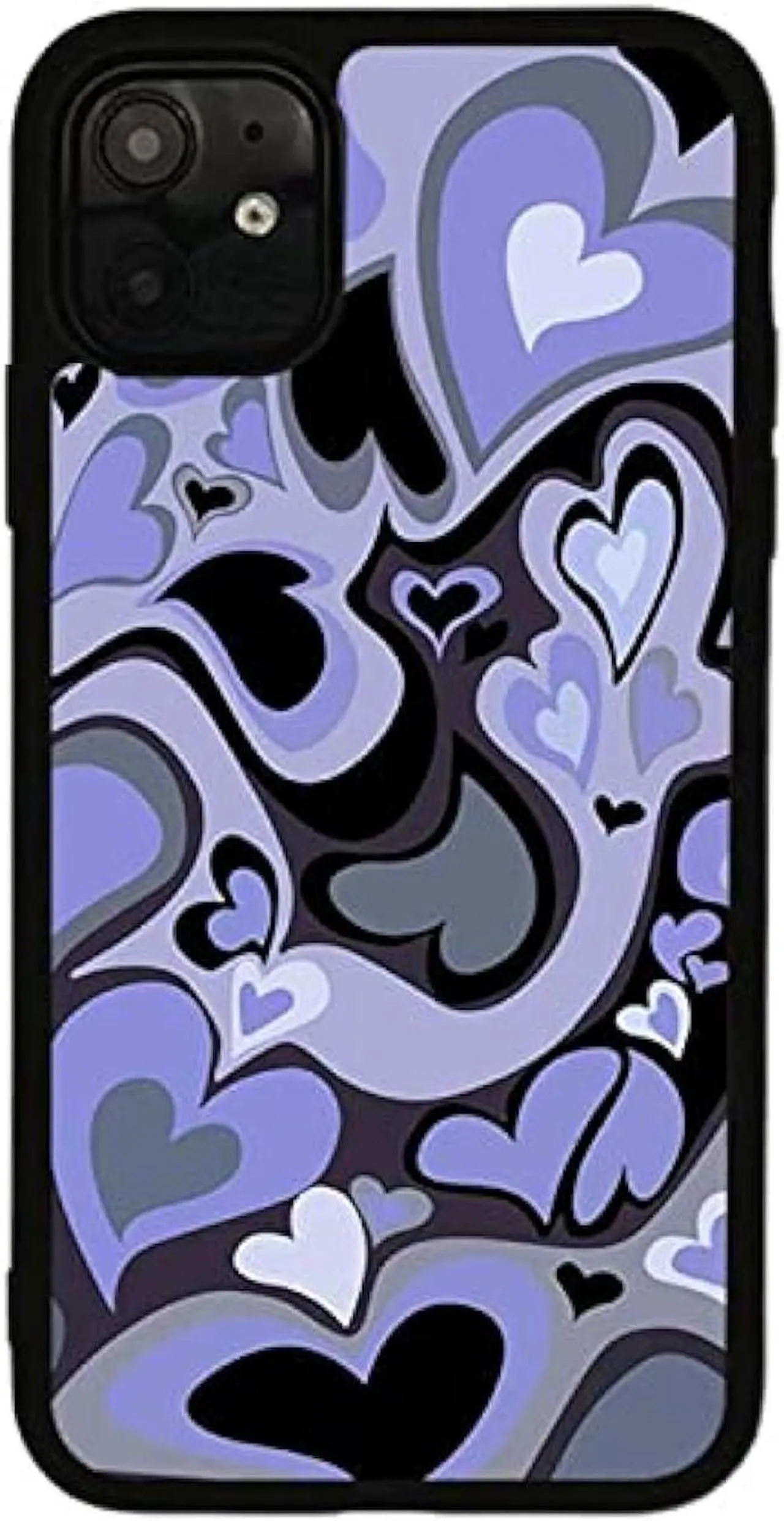 Main image of MOKENS Cute Phone Cases Purple Love Heart Cute Phone Case Slim Soft Protective Phone Case Compatible with iPhone 11