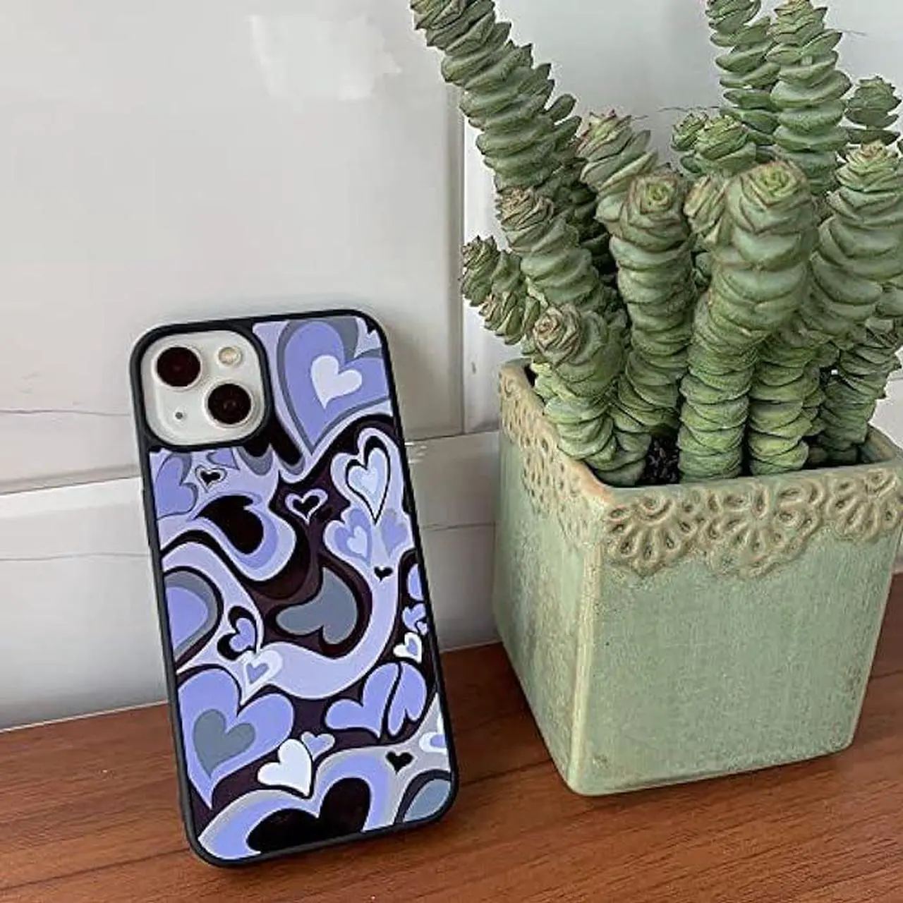 Alt view image 4 of 6 - MOKENS Cute Phone Cases Purple Love Heart Cute Phone Case Slim Soft Protective Phone Case Compatible with iPhone 11