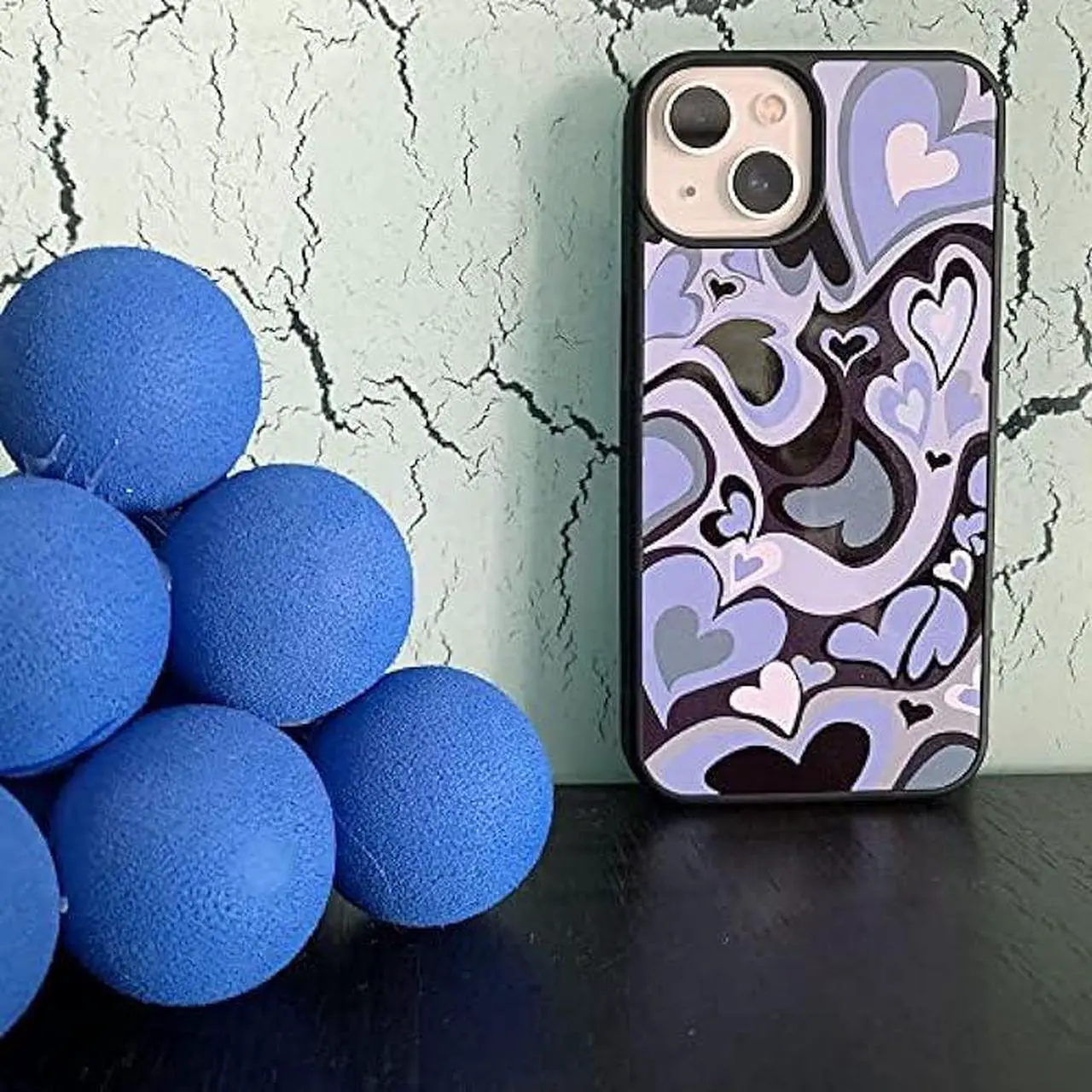 Alt view image 5 of 6 - MOKENS Cute Phone Cases Purple Love Heart Cute Phone Case Slim Soft Protective Phone Case Compatible with iPhone 11