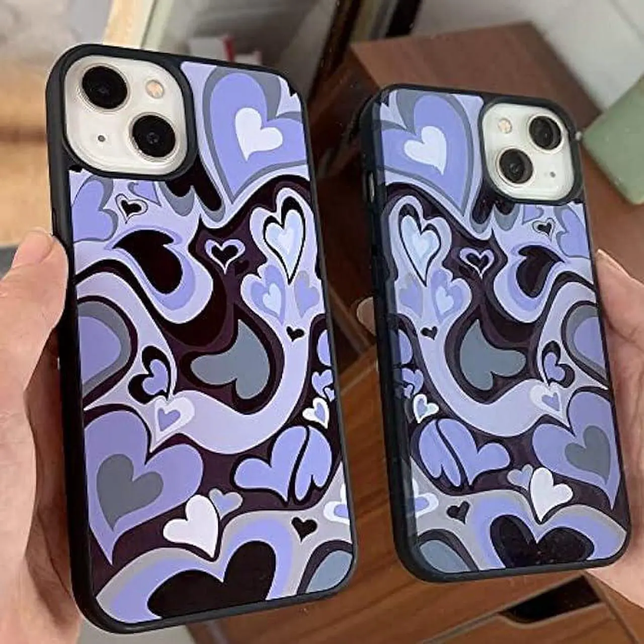Alt view image 6 of 6 - MOKENS Cute Phone Cases Purple Love Heart Cute Phone Case Slim Soft Protective Phone Case Compatible with iPhone 11