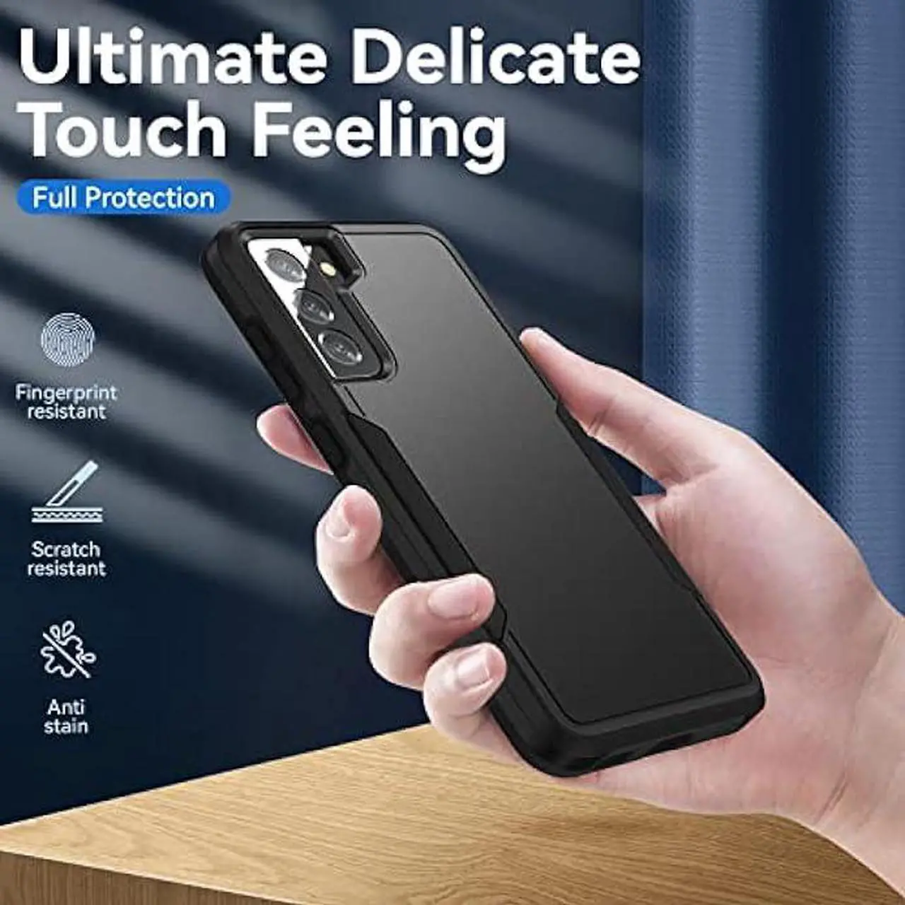 Alt view image 3 of 6 - for Samsung Galaxy S21 Case, Galaxy S21 Case with HD Screen Protector [Military Grade Drop Tested] Heavy-Duty Tough Rugged Shockproof Protective Case for S21, Black
