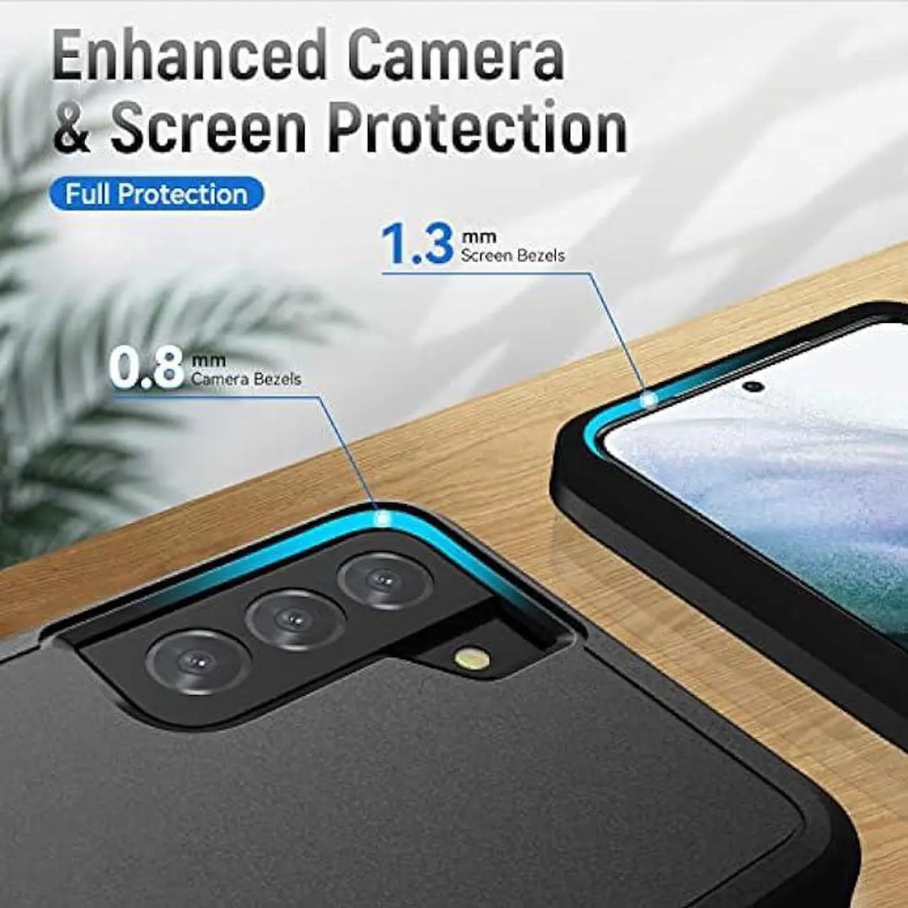 Alt view image 4 of 6 - for Samsung Galaxy S21 Case, Galaxy S21 Case with HD Screen Protector [Military Grade Drop Tested] Heavy-Duty Tough Rugged Shockproof Protective Case for S21, Black