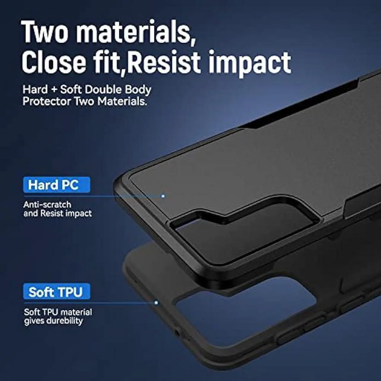 Alt view image 5 of 6 - for Samsung Galaxy S21 Case, Galaxy S21 Case with HD Screen Protector [Military Grade Drop Tested] Heavy-Duty Tough Rugged Shockproof Protective Case for S21, Black