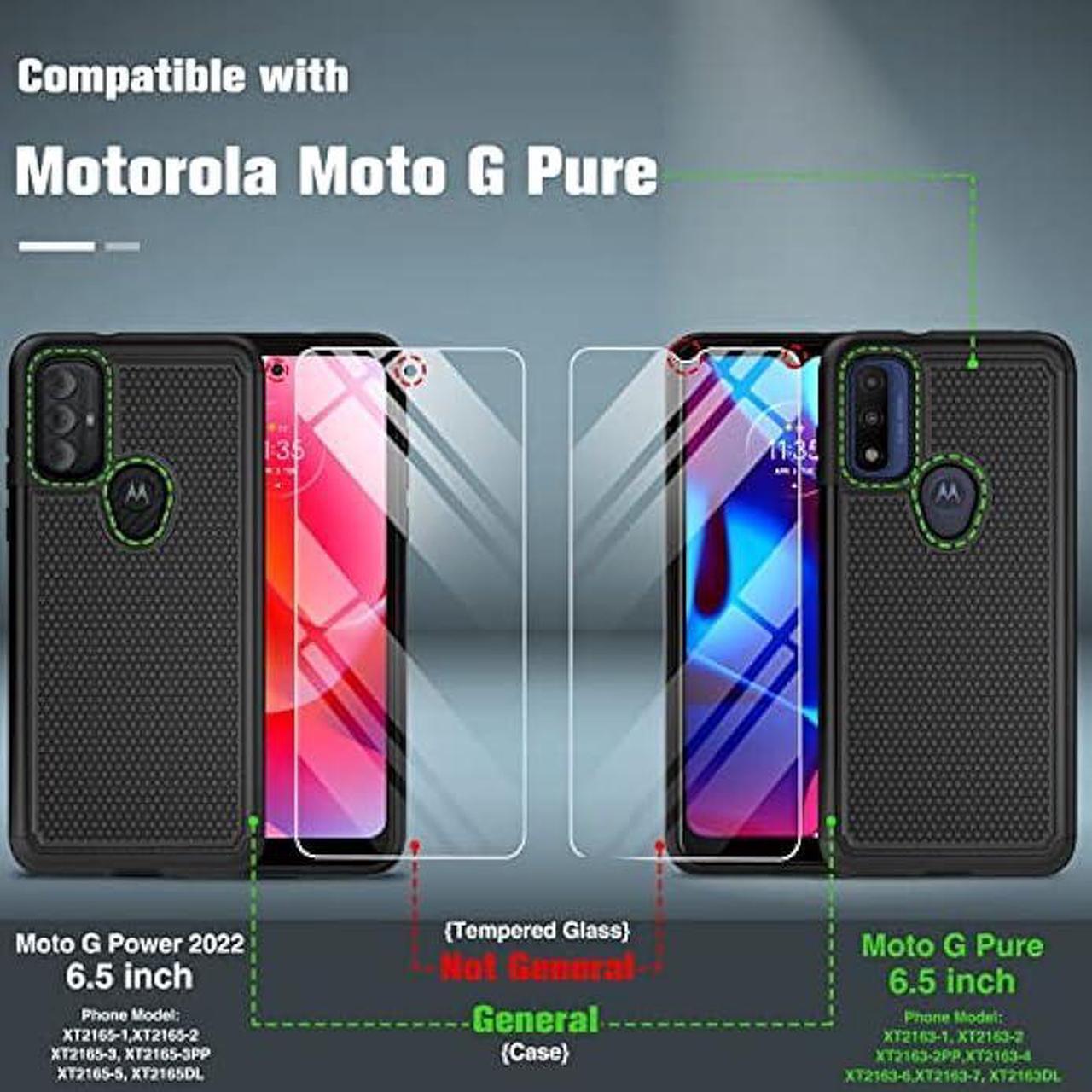 Alt view image 2 of 6 - BNIUT for Motorola Moto G Pure Case: Dual Layer Protective Heavy Duty Cell Phone Cover Shockproof Rugged with Non Slip Textured Back - Military Protection Bumper Tough - 6.5inch (Matte Black)