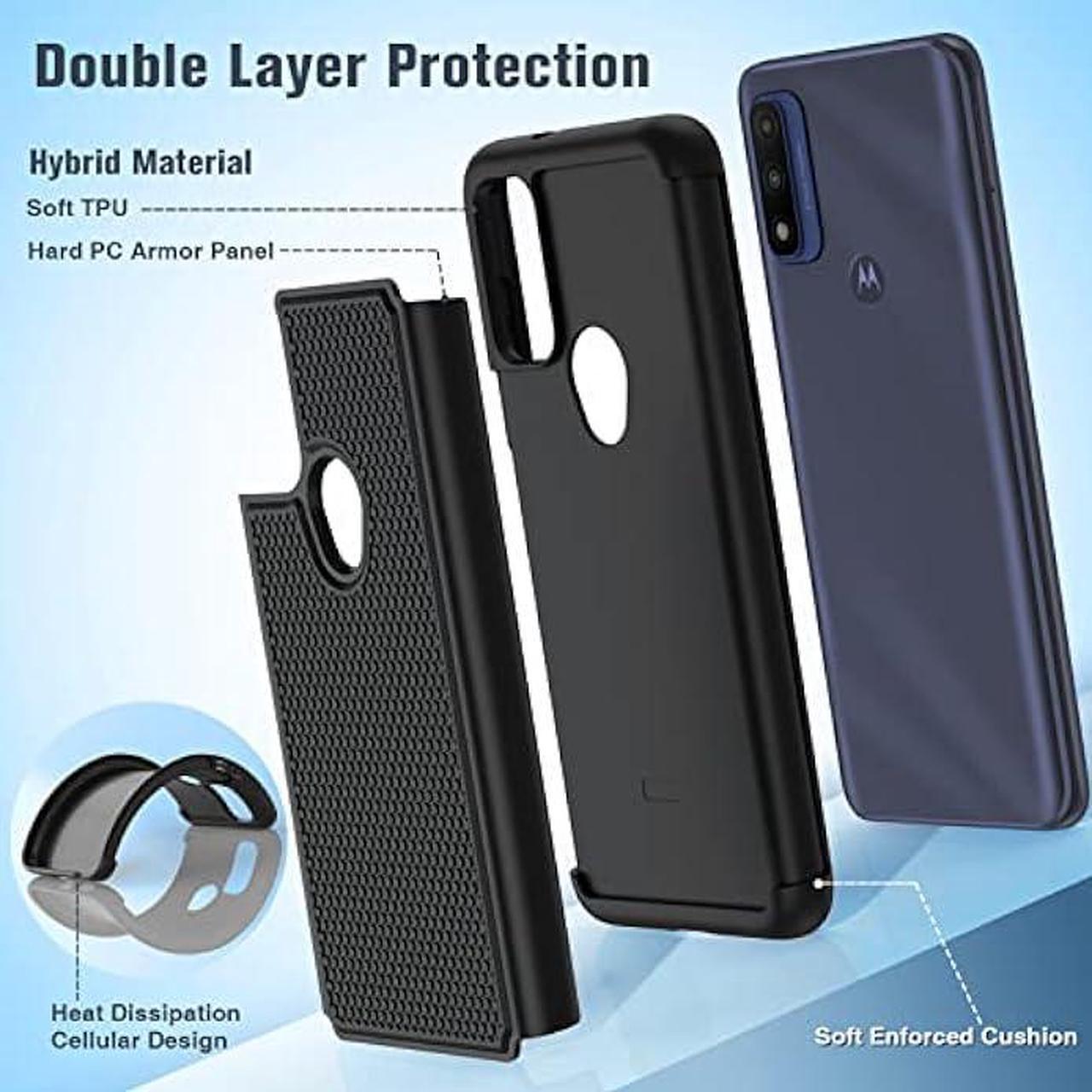 Alt view image 3 of 6 - BNIUT for Motorola Moto G Pure Case: Dual Layer Protective Heavy Duty Cell Phone Cover Shockproof Rugged with Non Slip Textured Back - Military Protection Bumper Tough - 6.5inch (Matte Black)