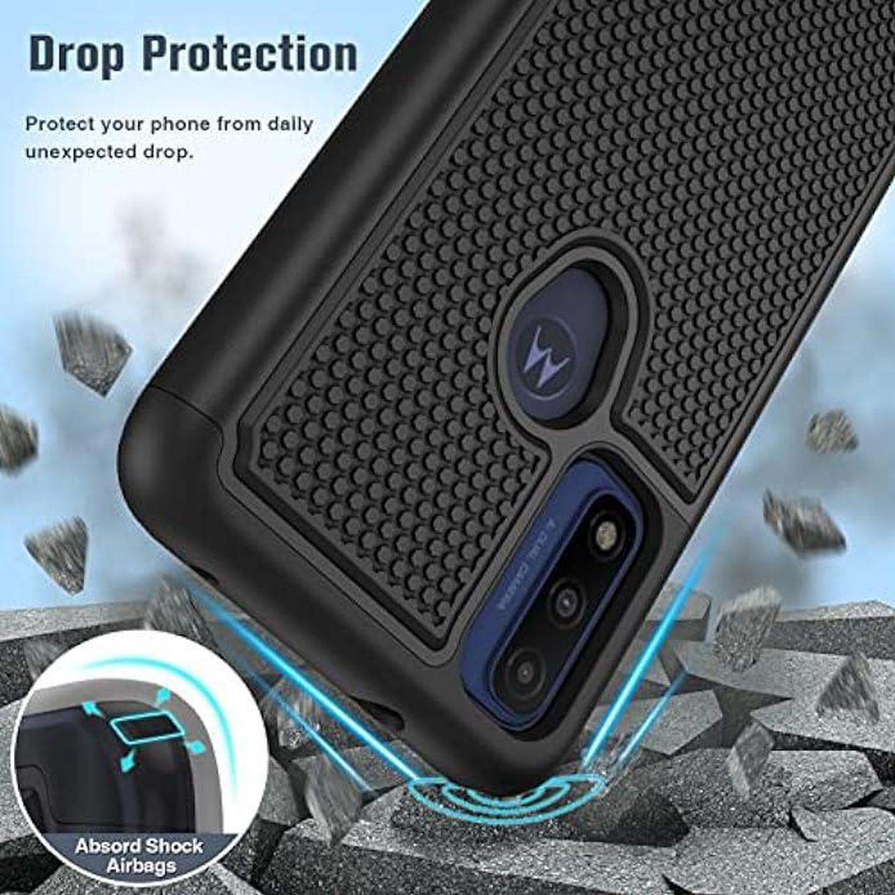 Alt view image 4 of 6 - BNIUT for Motorola Moto G Pure Case: Dual Layer Protective Heavy Duty Cell Phone Cover Shockproof Rugged with Non Slip Textured Back - Military Protection Bumper Tough - 6.5inch (Matte Black)