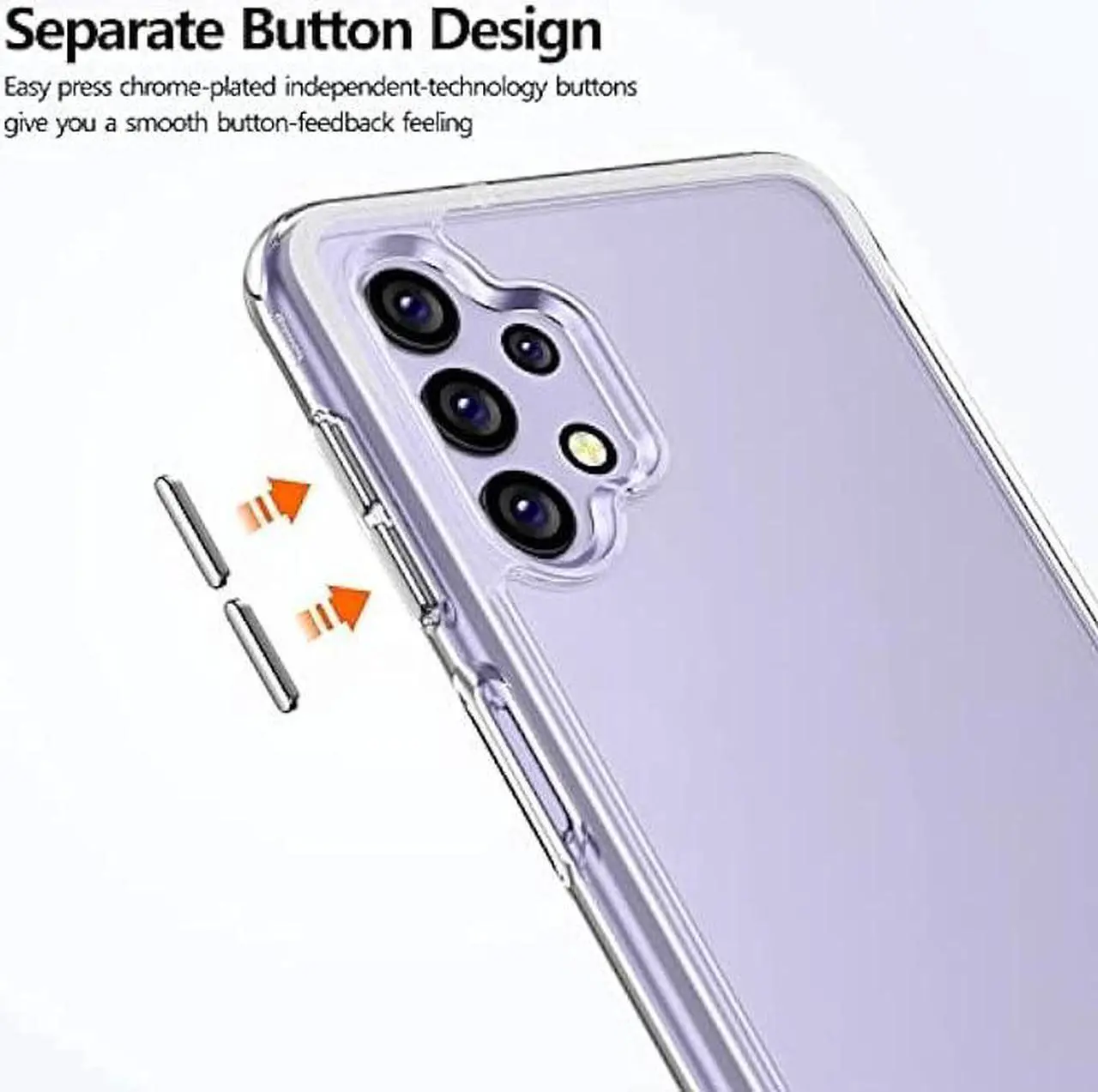 Alt view image 4 of 6 - Rayboen for Samsung Galaxy A32 5G Case Diamond Clear Designed [Anti-Yellowing] Shockproof Phone Case, Hard Back & Soft TPU Bumper Hybrid Transparent Cover for Galaxy A32 5G Phone Case 6.5 inch