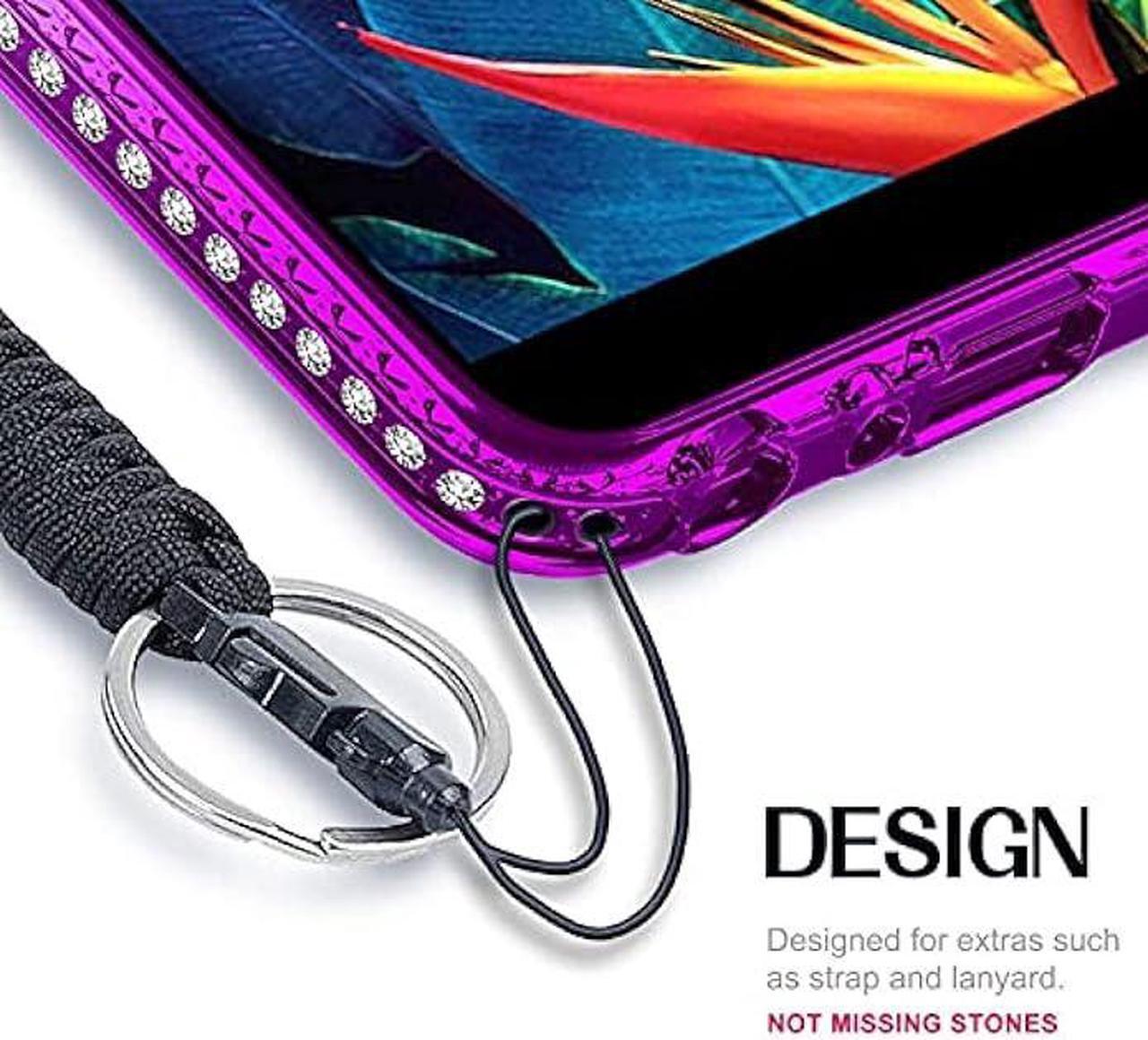 Alt view image 6 of 7 - NGB Compatible for iPhone 8 Plus Case, iPhone 7 Plus /6 Plus /6S Plus with Tempered Glass Screen Protector, Ring Holder, Girls Women Kids Liquid Bling Sparkle Glitter Cute Case (Aqua/Purple)