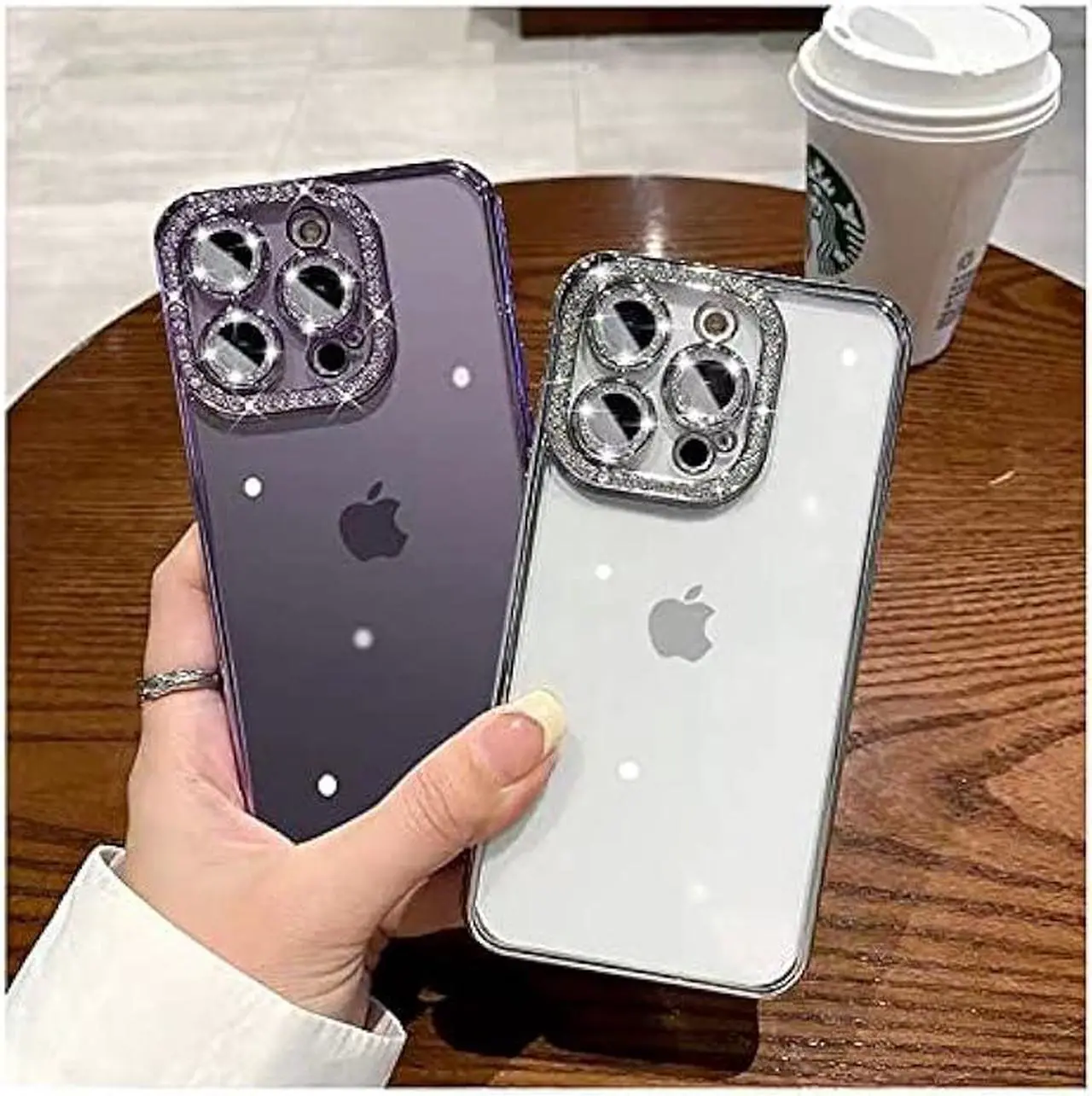 Alt view image 2 of 6 - Fycyko Compatible for iPhone 11 Case with Glitter Diamond Camera Protector,Bling Clear Crystal Cute Phone Case Shockproof Sparkle Len for iPhone 11(6.1'')-Silver