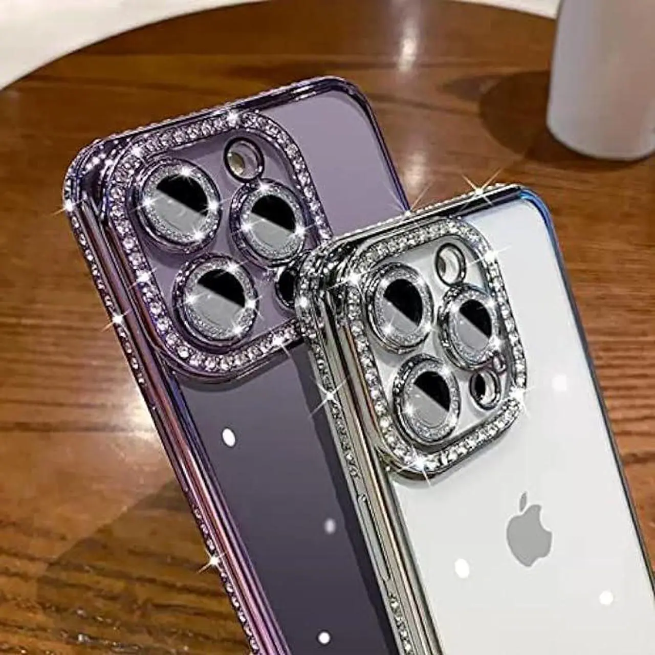 Alt view image 3 of 6 - Fycyko Compatible for iPhone 11 Case with Glitter Diamond Camera Protector,Bling Clear Crystal Cute Phone Case Shockproof Sparkle Len for iPhone 11(6.1'')-Silver