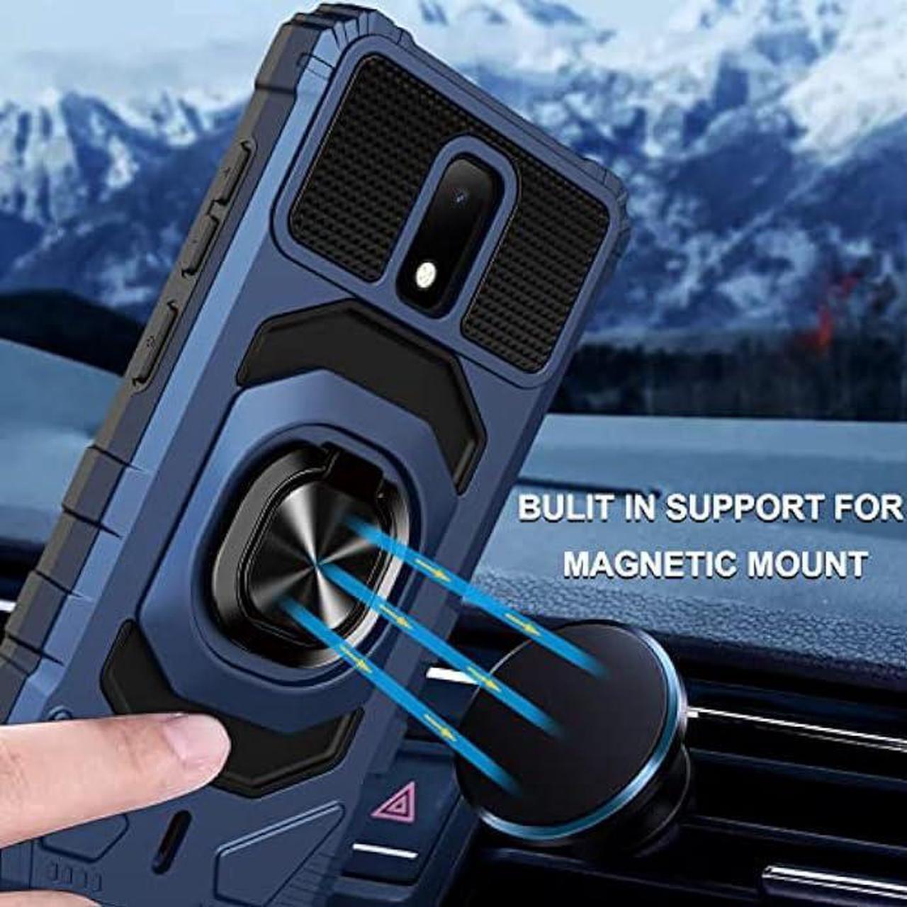 Alt view image 2 of 6 - Ailiber Case for AT&T Motivate 2, AT&T Motivate 3 Phone Case, Cricket Splendor Case with Screen Protector, Ring Kickstand for Magnetic Car Mount, Heavy Duty Shockproof Protective Cover for Icon 3-Blue