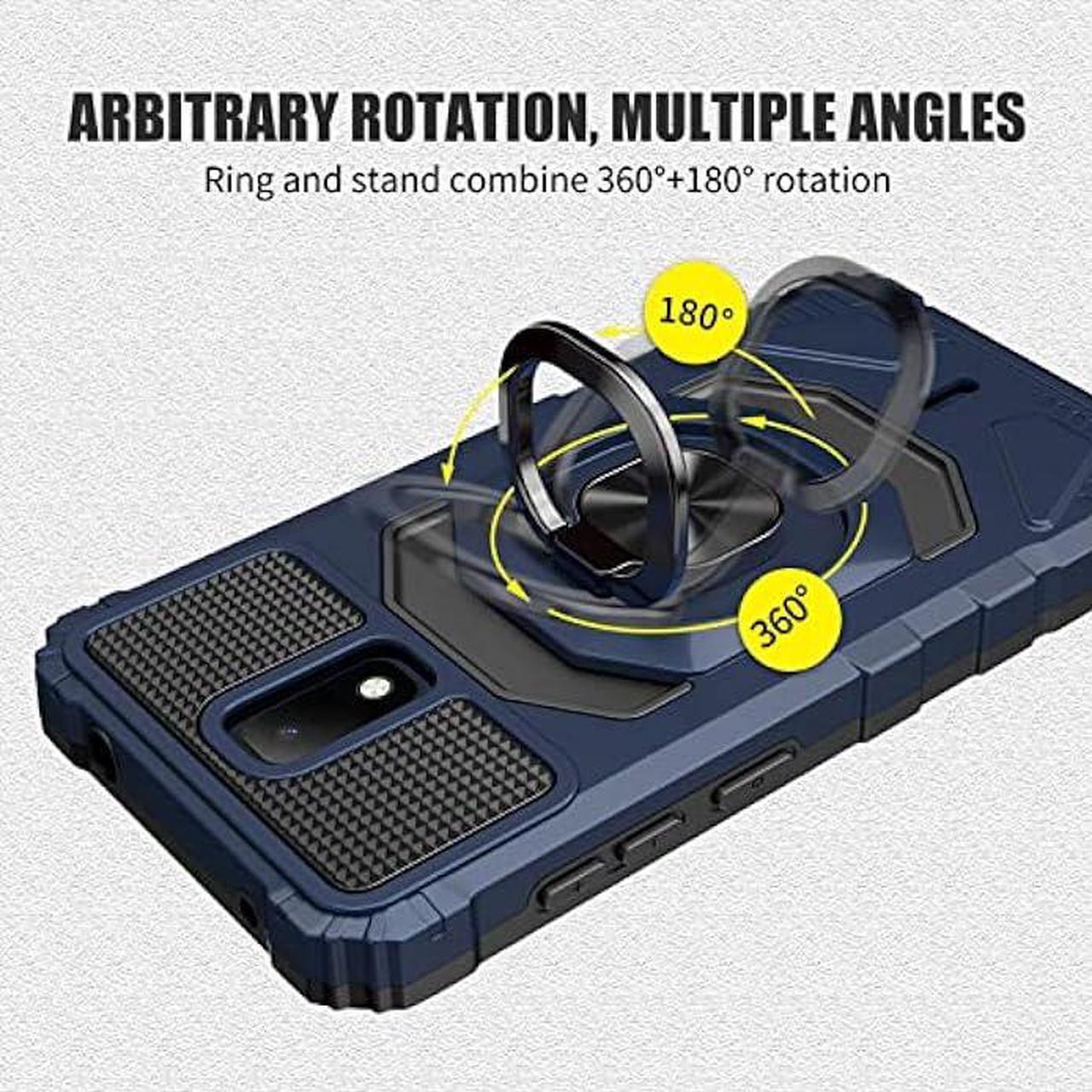 Alt view image 5 of 6 - Ailiber Case for AT&T Motivate 2, AT&T Motivate 3 Phone Case, Cricket Splendor Case with Screen Protector, Ring Kickstand for Magnetic Car Mount, Heavy Duty Shockproof Protective Cover for Icon 3-Blue