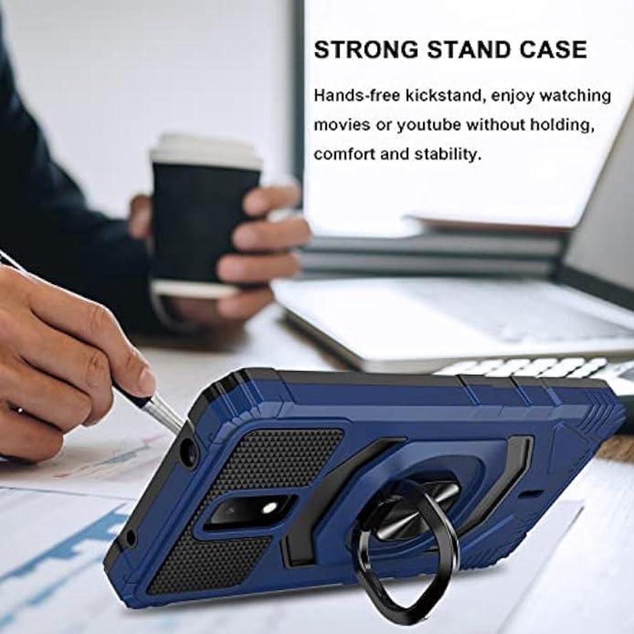 Alt view image 4 of 6 - Ailiber Case for AT&T Motivate 2, AT&T Motivate 3 Phone Case, Cricket Splendor Case with Screen Protector, Ring Kickstand for Magnetic Car Mount, Heavy Duty Shockproof Protective Cover for Icon 3-Blue