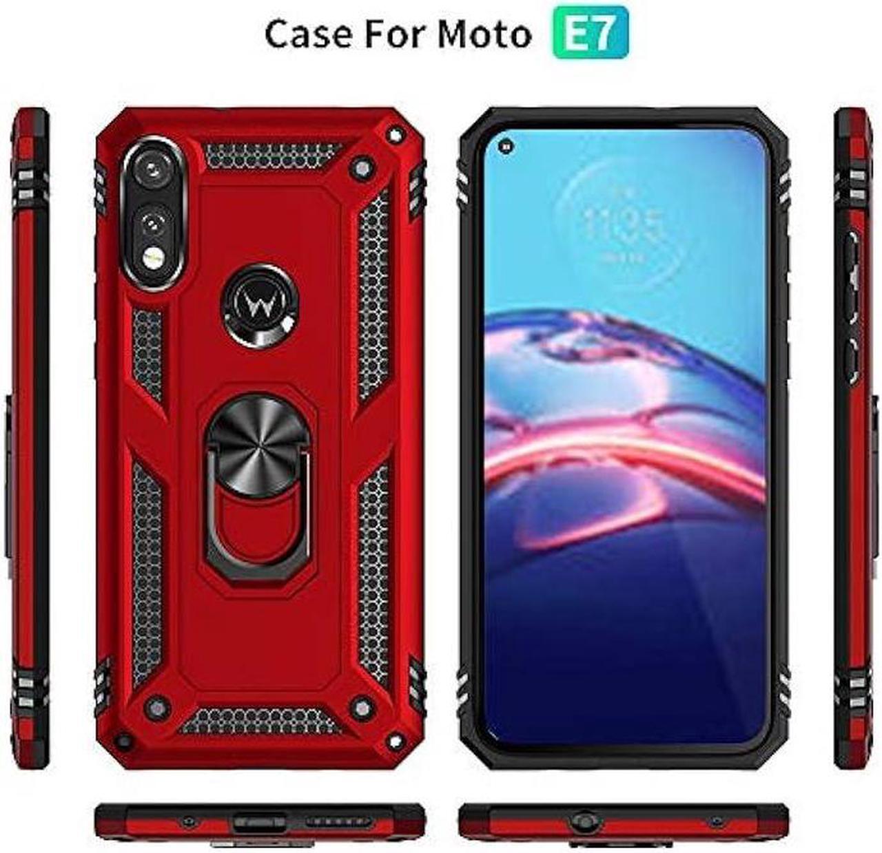 Alt view image 4 of 6 - for Moto E Phone Case, Moto E Case with HD Screen Protector, Military Grade Protective Cases with Ring for Moto E 2020 (Red)
