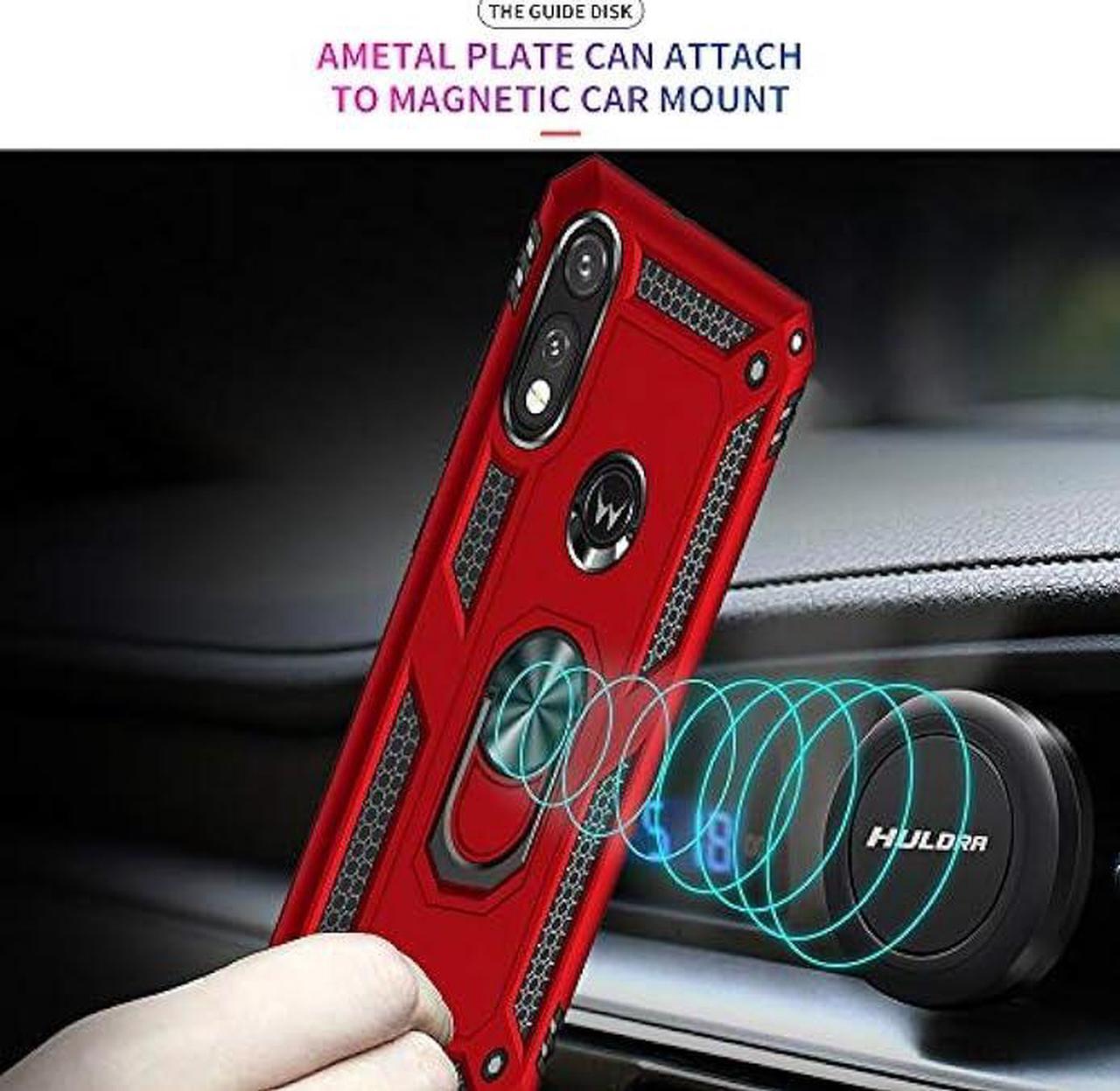 Alt view image 6 of 6 - for Moto E Phone Case, Moto E Case with HD Screen Protector, Military Grade Protective Cases with Ring for Moto E 2020 (Red)