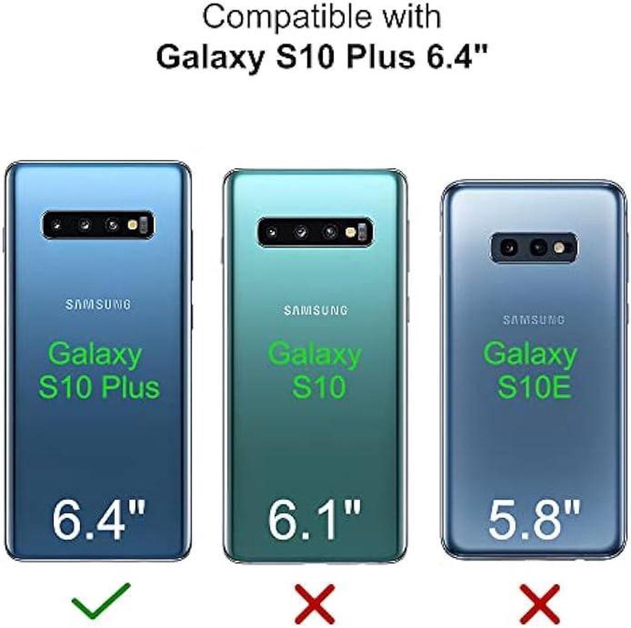 Alt view image 3 of 6 - for Samsung Galaxy S10 Plus Case, Jshru Full Body Shockproof Protective Cover, 3-Layer Heavy Duty Rugged Bumper Phone Case for Galaxy S10+ Plus, Black