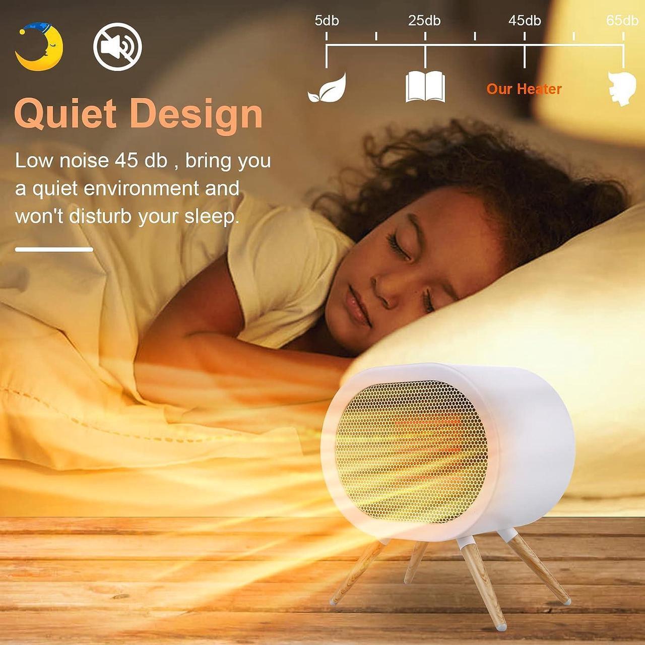 Alt view image 3 of 7 - 1000W Small Space Heaters for Indoor Use, PTC Fast Heating Ceramic Heater, Cute Portable Space Heater for Office, Home, Bedroom, Bathroom, Desk
