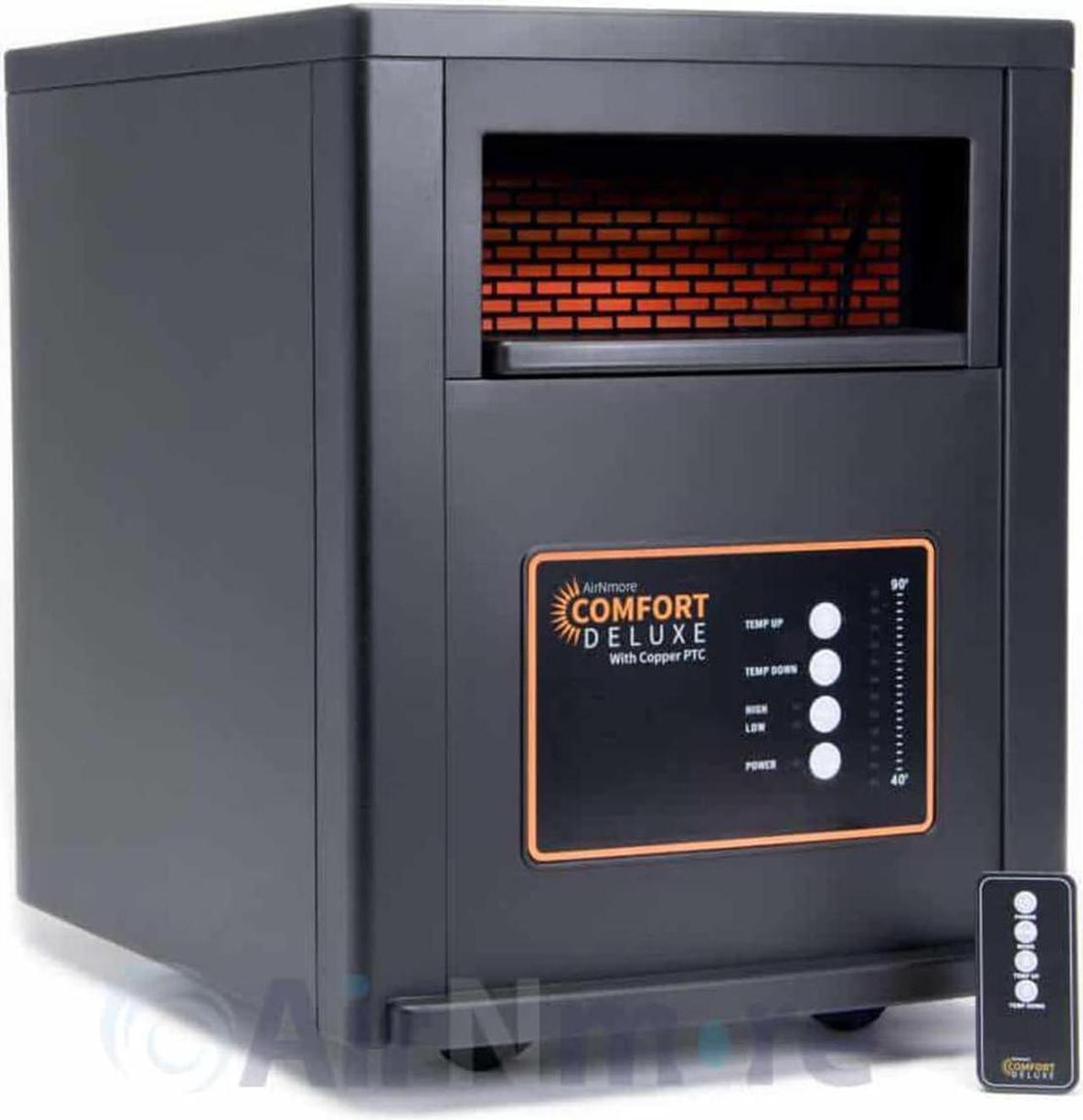 Main image of AirNmore Comfort Deluxe with Copper PTC, Infrared Space Heater with Remote, 1500 Watt, ETL Listed