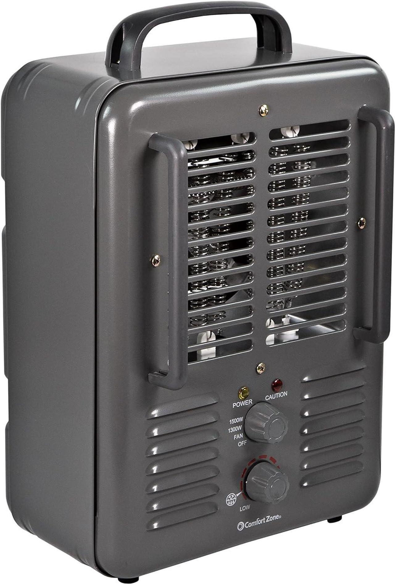 Main image of Comfort Zone Electric Portable Milkhouse Style Utility Space Heater with Adjustable Thermostat, Overheat Protection, and Safety Tip-Over Switch, Ideal for Garage or Greenhouse, 1,500W, CZ798