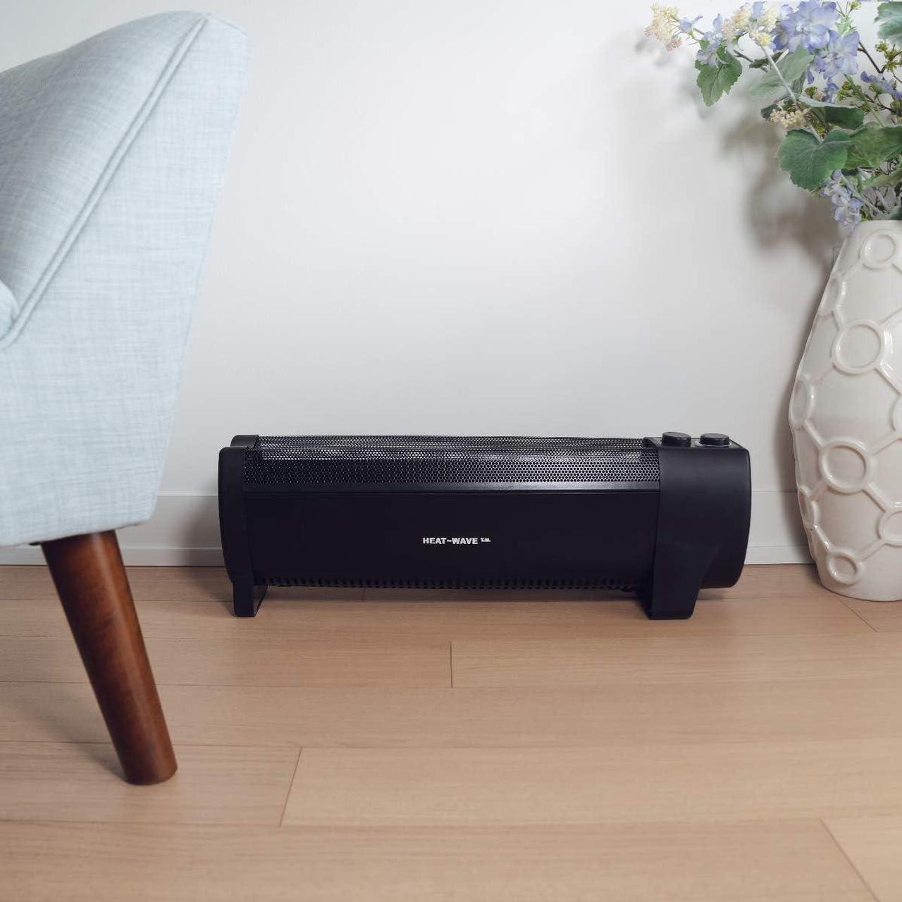 Alt view image 2 of 7 - 1,000 Watt Convector Baseboard Heater, Black