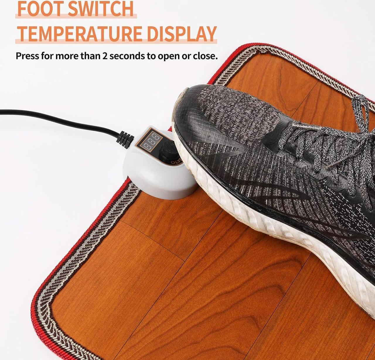 Alt view image 2 of 7 - Electric Heated Floor Mats Under Desk, Heated Foot Warmer