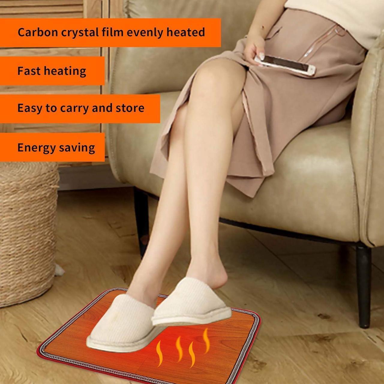 Alt view image 3 of 7 - Electric Heated Floor Mats Under Desk, Heated Foot Warmer