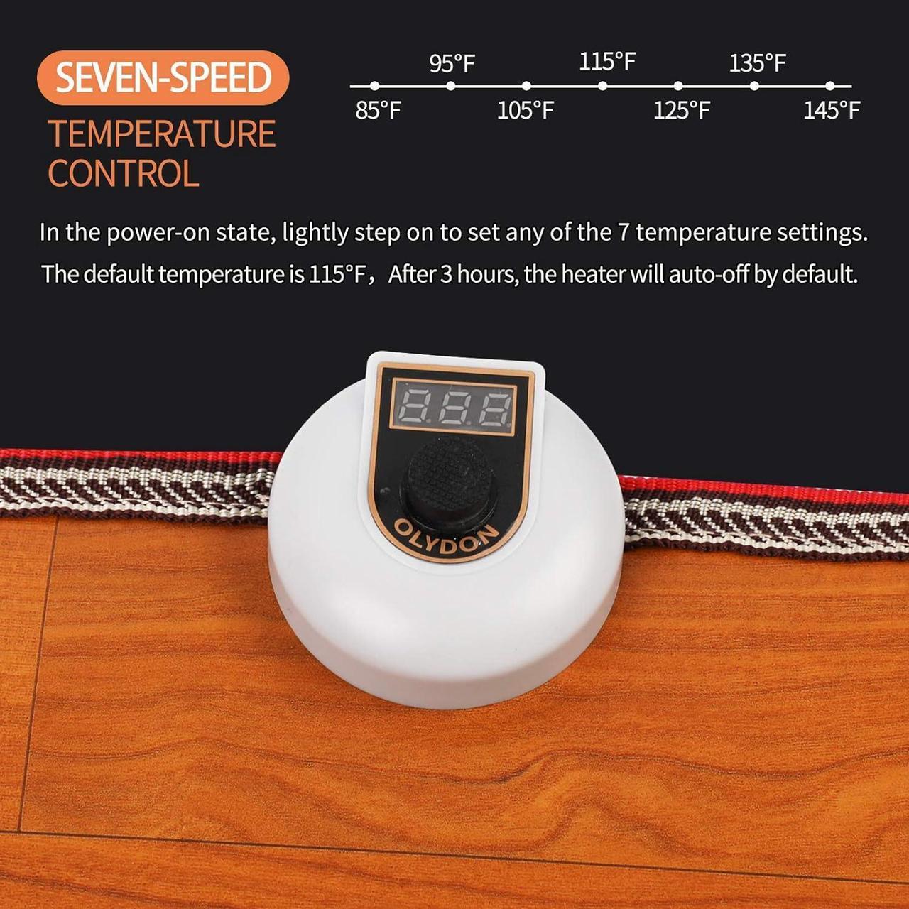 Alt view image 5 of 7 - Electric Heated Floor Mats Under Desk, Heated Foot Warmer